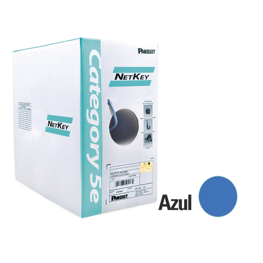 Bobina de cable UTP 305 m. de Cobre, NetKey, Azul, CategorÃ­a 5e (24 AWG), PVC (CM), de 4 pares