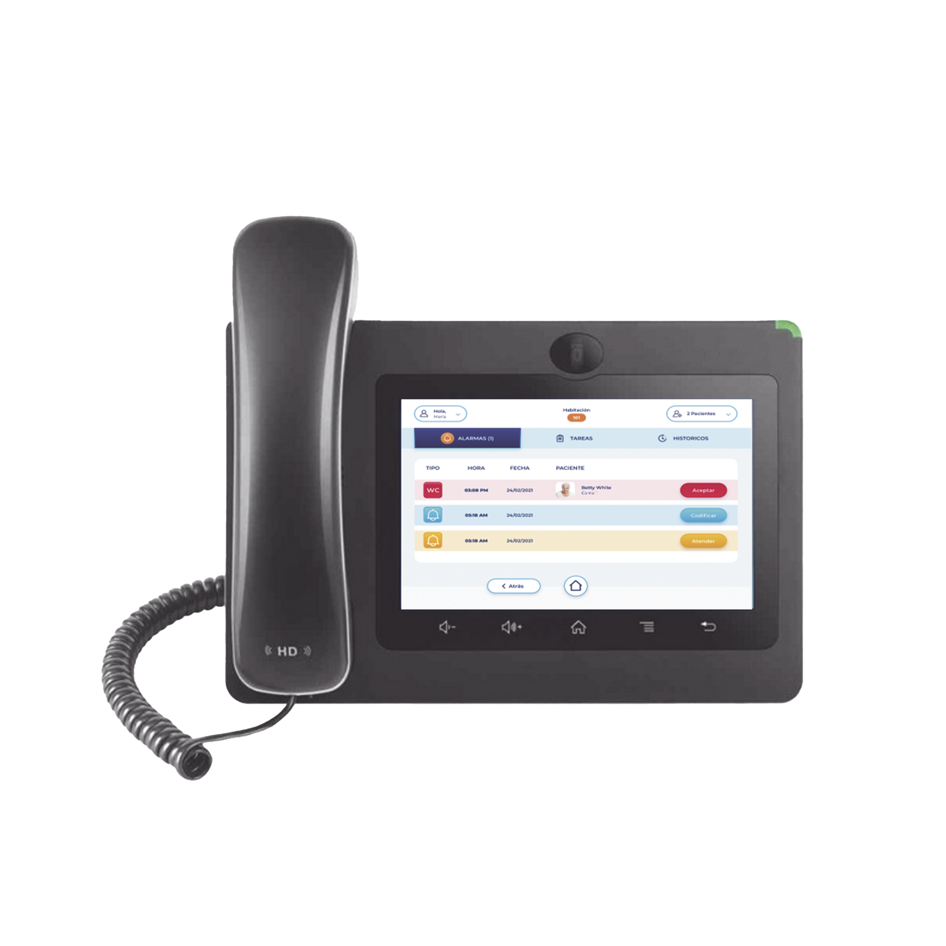 CONSOLA DE ENFERMERA IP PoE CON PANTALLA, SISTEMA ANDROID Y APP ASISTENCIAL PARA 1 USUARIO. SOLO FUNCIONA CON SOFTWARE