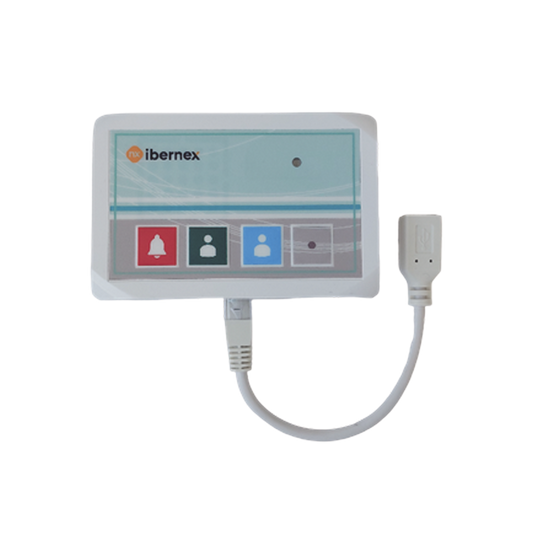 Terminal de Cama InalÃ¡mbrico / BotÃ³n de Alarma Presencia y MÃ©dico / IP54 / Material ABS Antibacteriano / RF 433MHz / 400 metros Distancia TransmisiÃ³n (linea de vista)/ AlimentaciÃ³n 2xAAA / Protocolo POCSAG