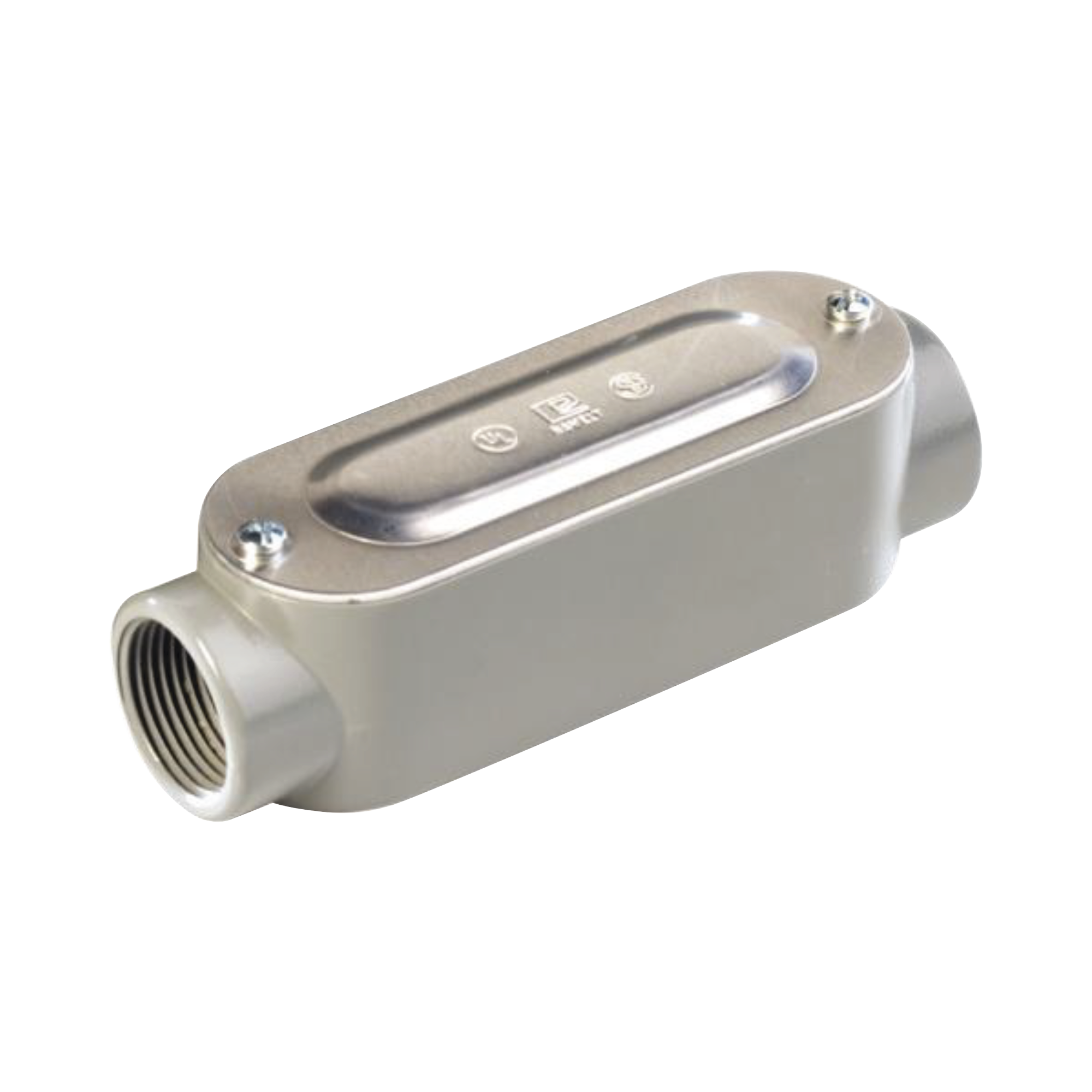 Caja oval roscada tipo C de 1 1/4" (31.8 mm) Incluye tapa y tornillos.