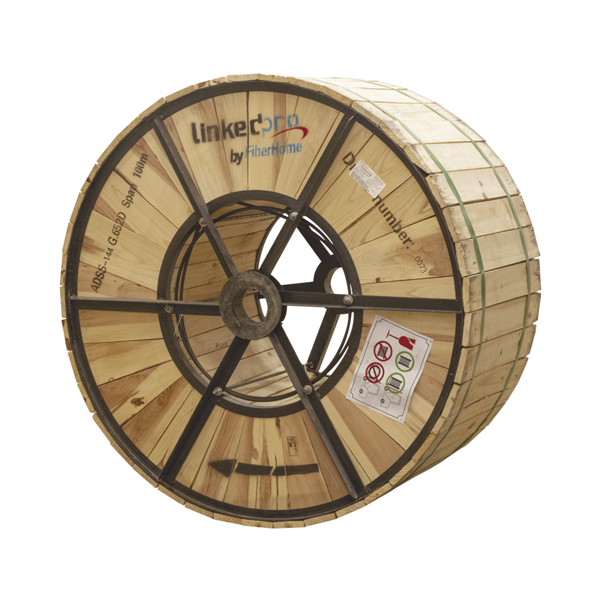 Carrete de 4 km de Fibra Ãptica AÃ©rea (ADSS) G.652D, Monomodo de 144 Hilos, Exterior, Span 100, Loose Tube