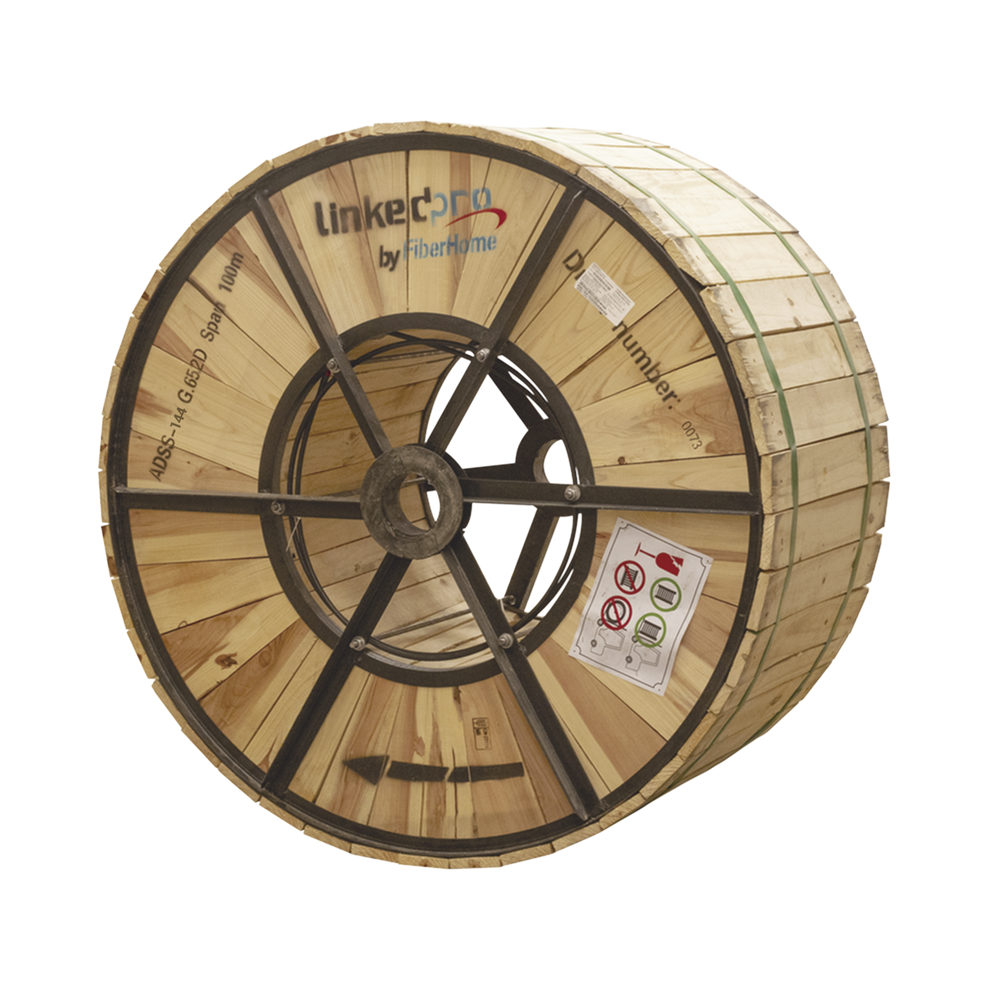 Carrete de 4 km de Fibra Ãptica AÃ©rea (ADSS) G.652D, Monomodo de 144 Hilos, Exterior, Span 100, Loose Tube