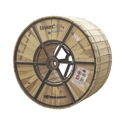 Carrete de 4 km de Fibra Ãptica AÃ©rea (ADSS) G.652D, Monomodo de 48 Hilos, Exterior, Span 200, Loose Tube