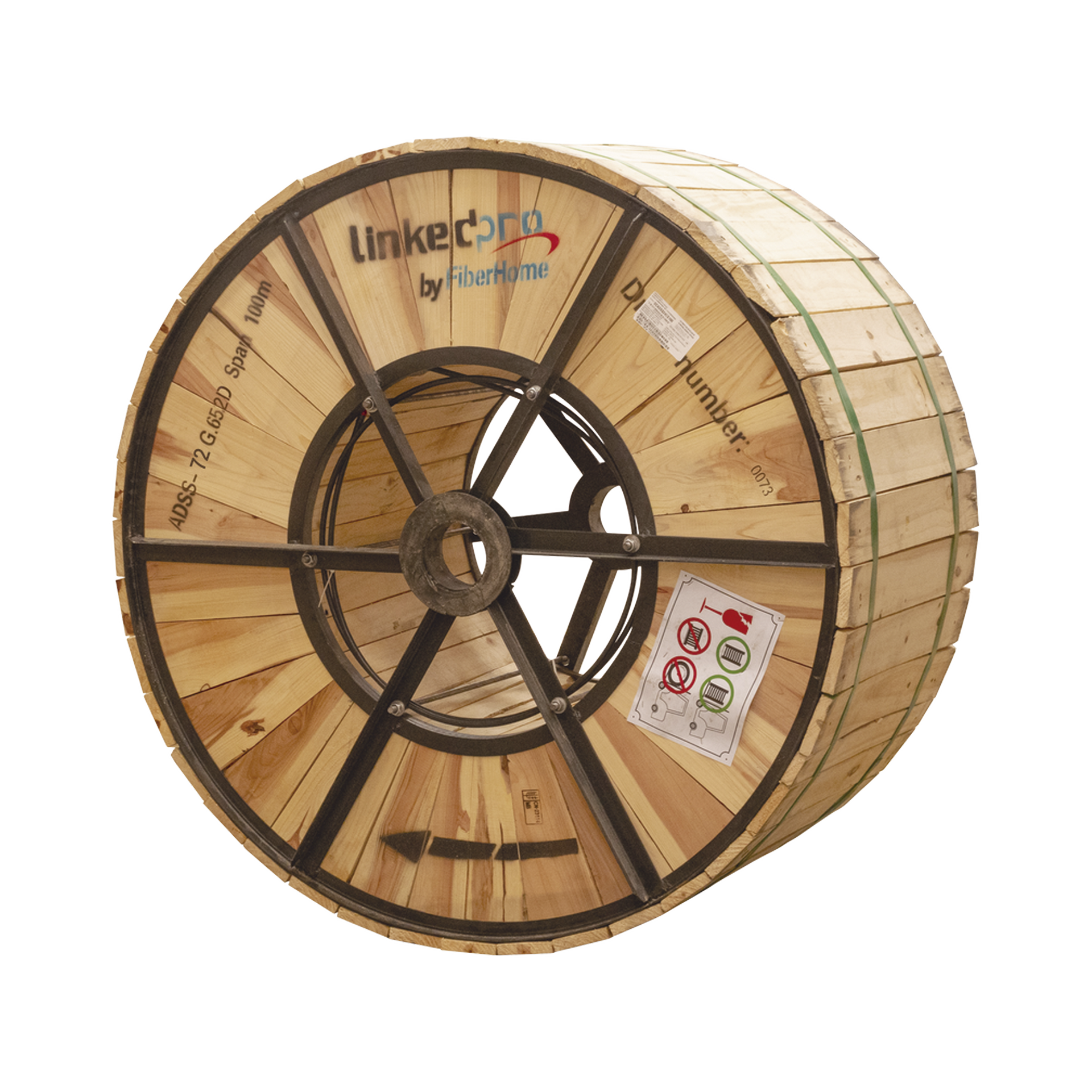 Carrete de 4 km de Fibra Ãptica AÃ©rea (ADSS) G.652D, Monomodo de 72 Hilos, Exterior, Span 100, Loose Tube