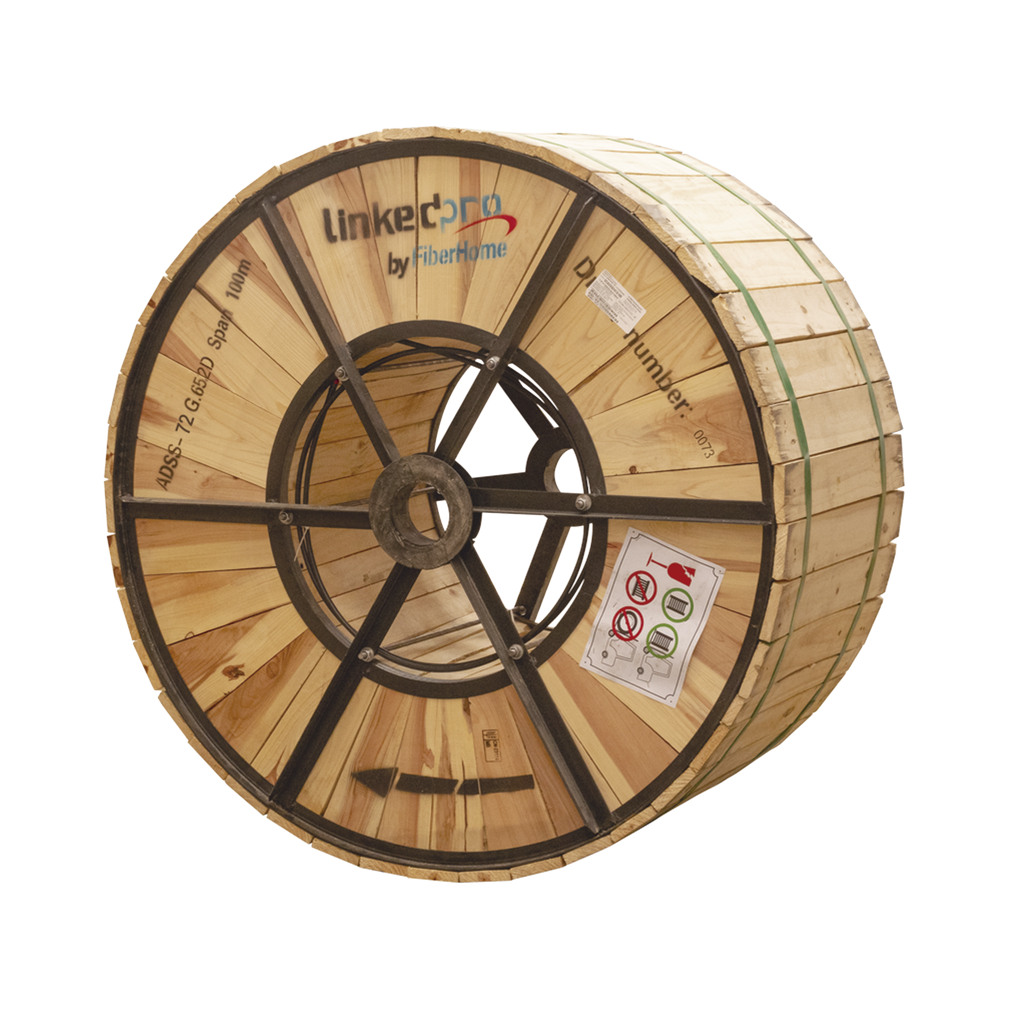 Carrete de 4 km de Fibra Ãptica AÃ©rea (ADSS) G.652D, Monomodo de 72 Hilos, Exterior, Span 100, Loose Tube