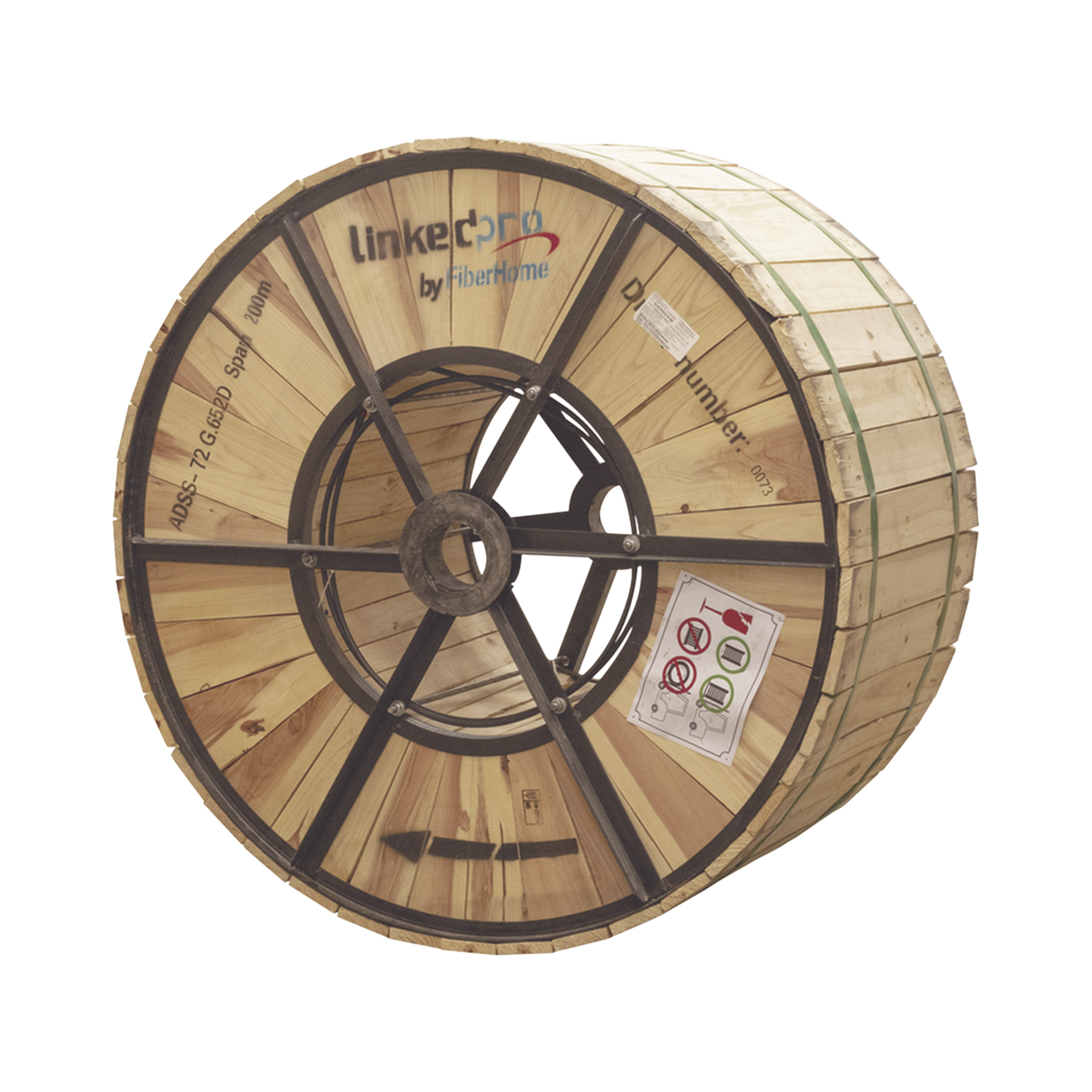 Carrete de 4 km de Fibra Ãptica AÃ©rea (ADSS) G.652D, Monomodo de 72 Hilos, Exterior, Span 200, Loose Tube