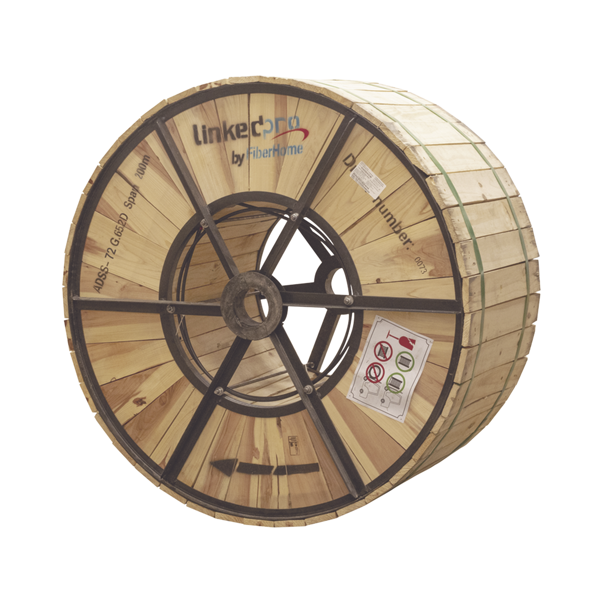 Carrete de 4 km de Fibra Ãptica AÃ©rea (ADSS) G.652D, Monomodo de 72 Hilos, Exterior, Span 200, Loose Tube