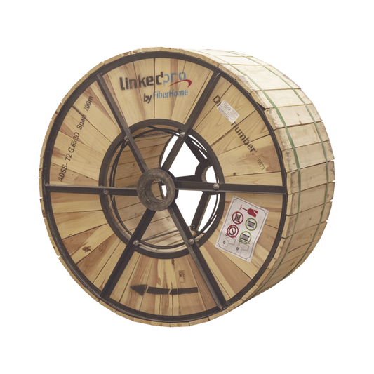 Carrete de 4 km de Fibra Ãptica AÃ©rea (ADSS) G.652D, Monomodo de 72 Hilos, Exterior, Span 200, Loose Tube