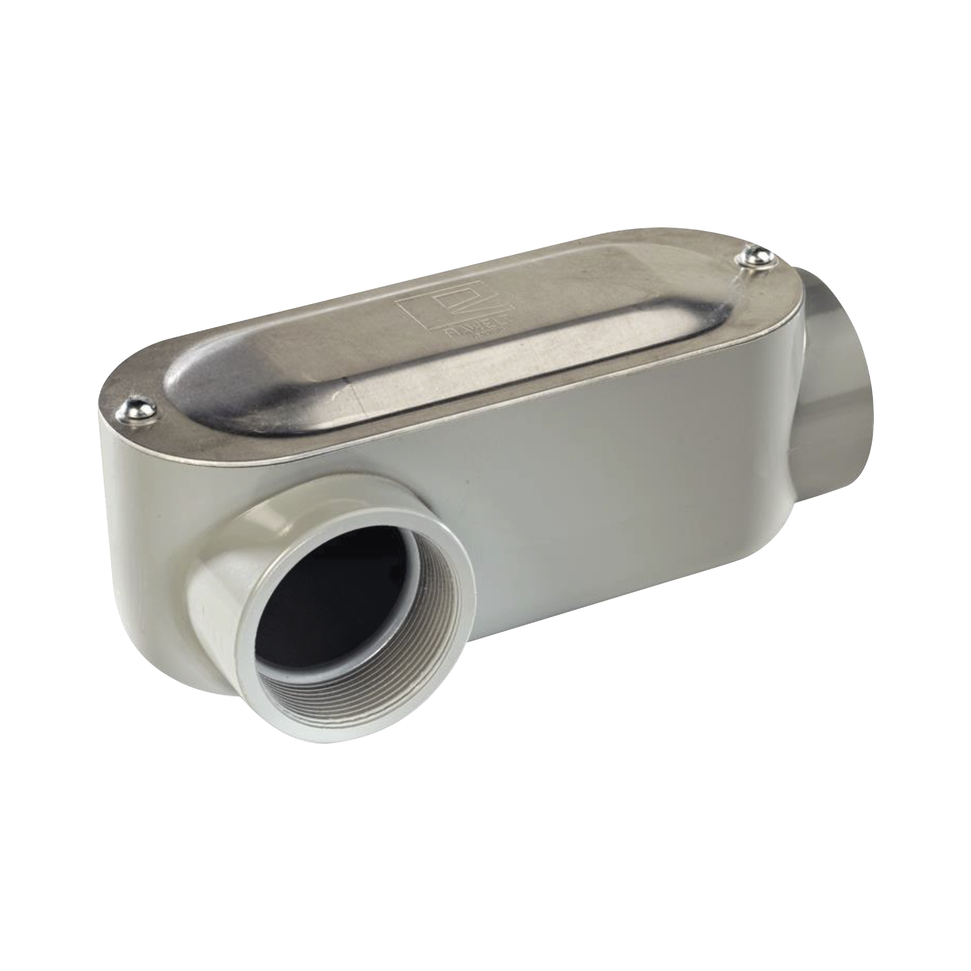 Caja oval roscada tipo LR de 1 1/2" (38.1 mm) Incluye tapa y tornillos.