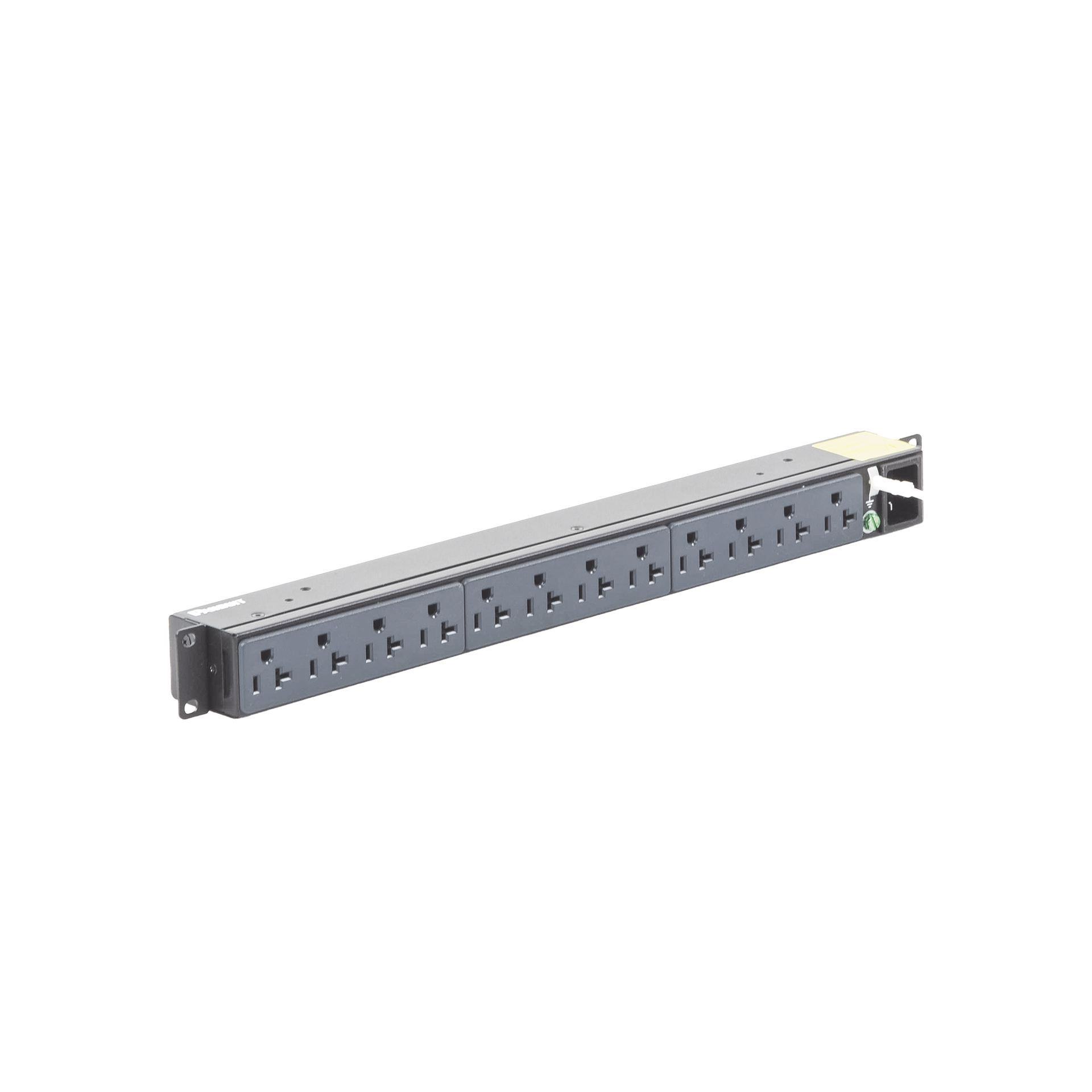 PDU BÃ¡sico para DistribuciÃ³n de EnergÃ­a, Enchufe de Entrada NEMA 5-15P, Con 12 Contactos NEMA 5-20R, InstalaciÃ³n Horizontal de 19in, 1UR, 15 Amp, 120 Vca