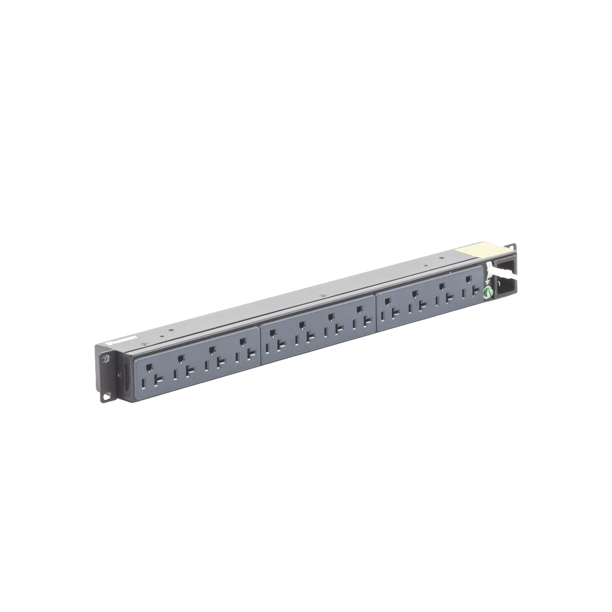 PDU BÃ¡sico para DistribuciÃ³n de EnergÃ­a, Enchufe de Entrada NEMA 5-15P, Con 12 Contactos NEMA 5-20R, InstalaciÃ³n Horizontal de 19in, 1UR, 15 Amp, 120 Vca
