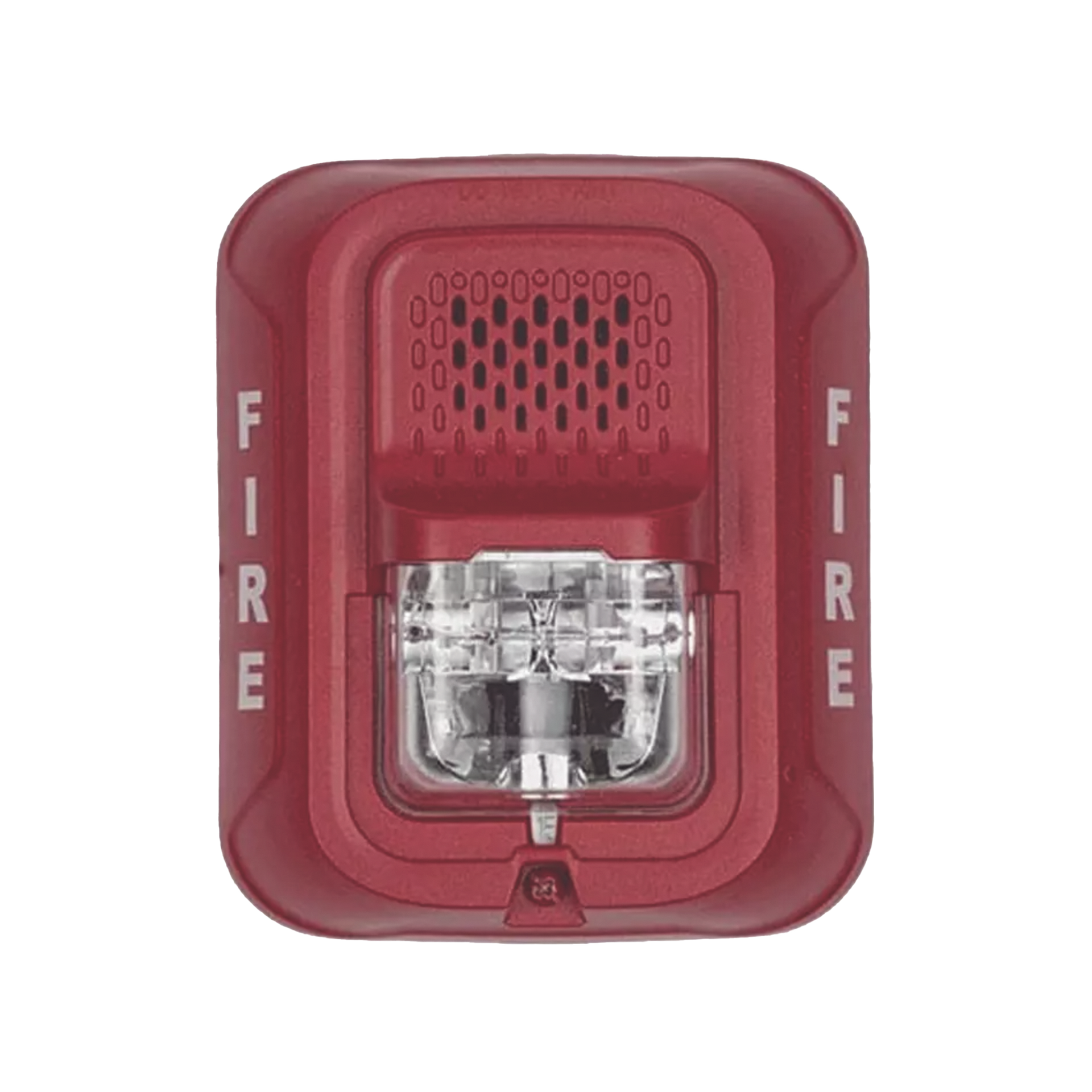 Sirena con LÃ¡mpara EstroboscÃ³pica / 4 Hilos / Montaje en Pared / 12 o 24 Vcd / ConfiguraciÃ³n EstroboscÃ³pica Seleccionable / Texto en InglÃ©s / Color Rojo