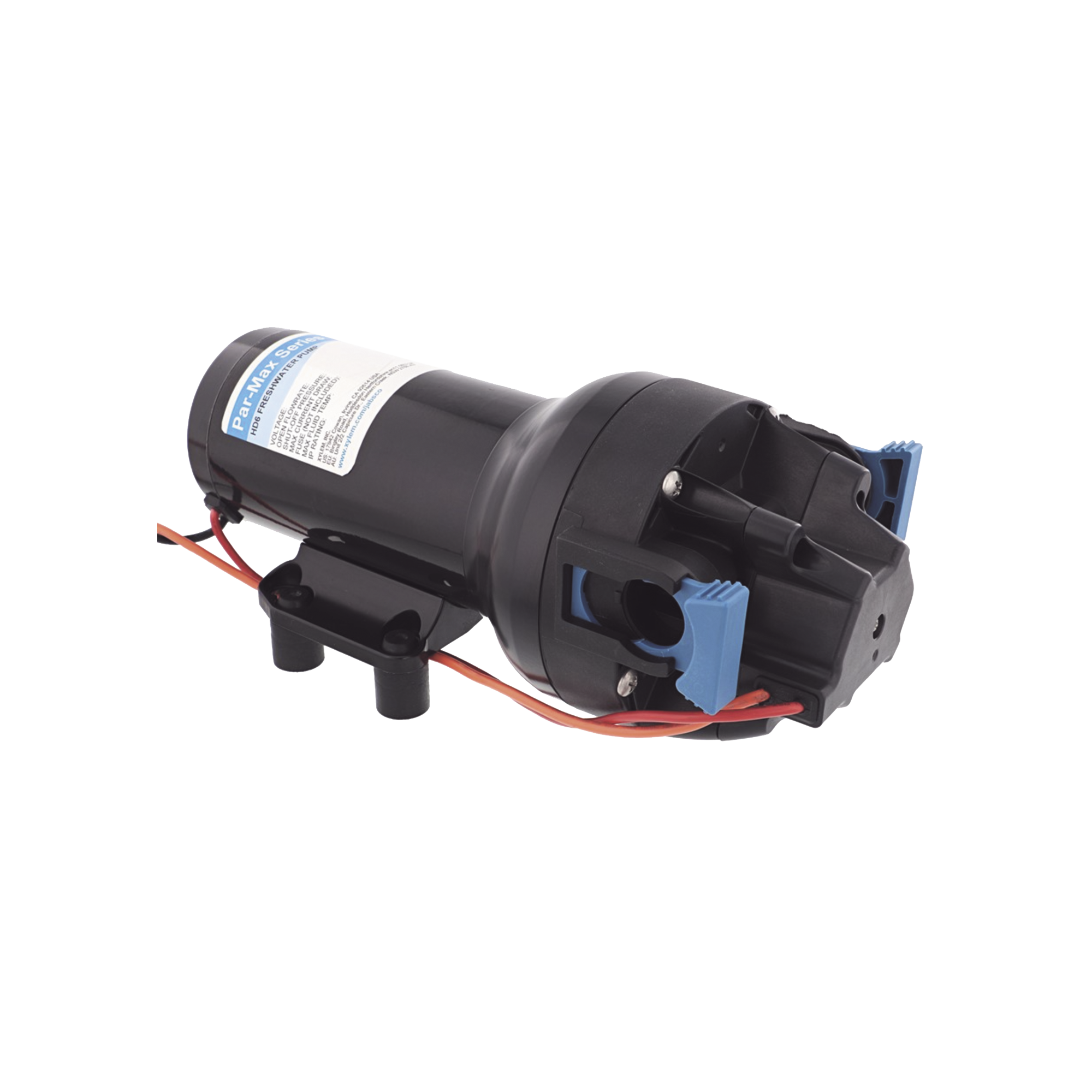 Bomba controlada por presiÃ³n Par Max 6 para trabajo pesado a 12 Vcd, caudal de 6 GPM, presiÃ³n mÃ¡xima 40 psi, para manguera de entrada con orificio de 38 mm (1Â½â), manguera de descarga con orificio de 25 mm (1â)