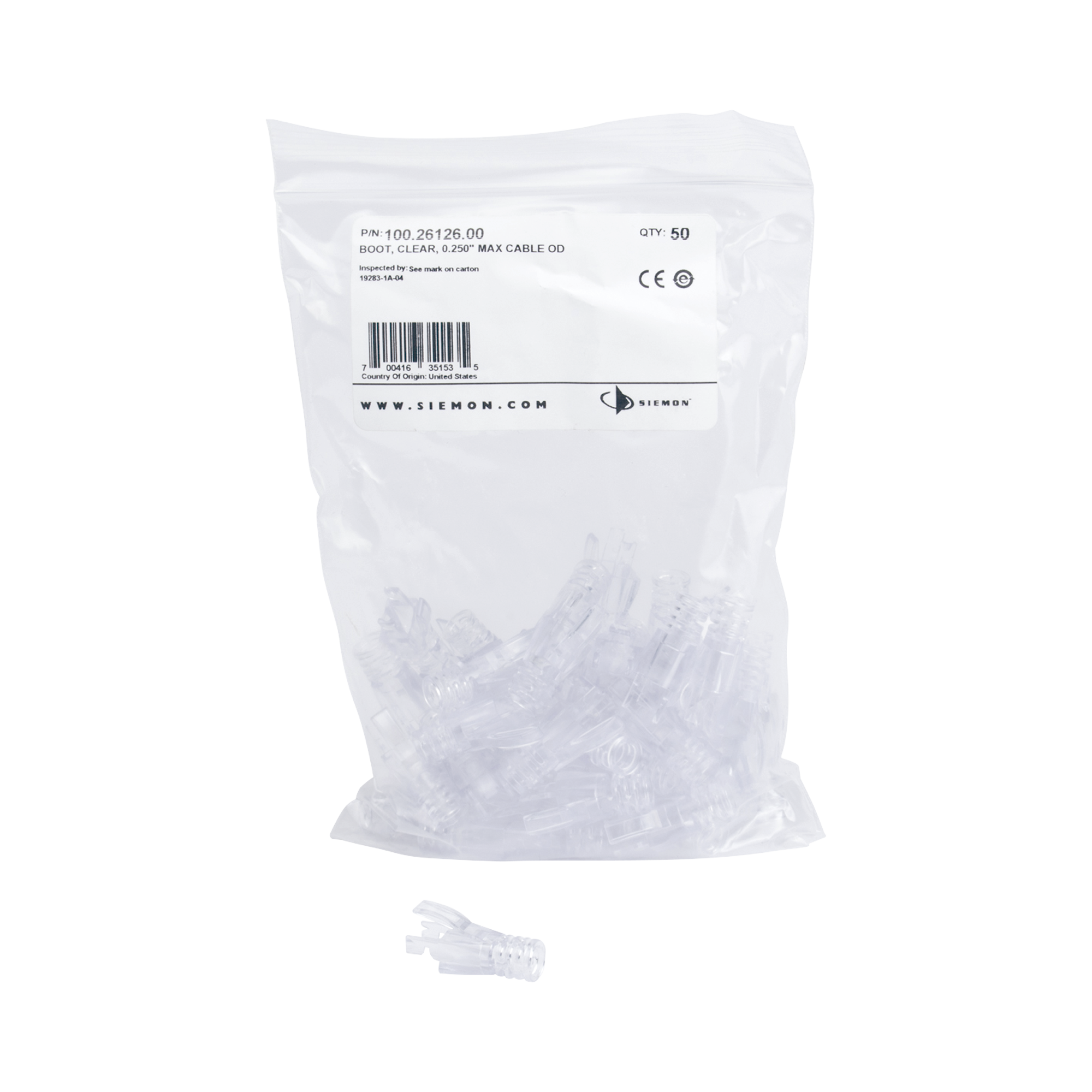 Bota Protectora Opcional, Para Plug P6U-8-8 de Siemon, Bolsa con 50 piezas