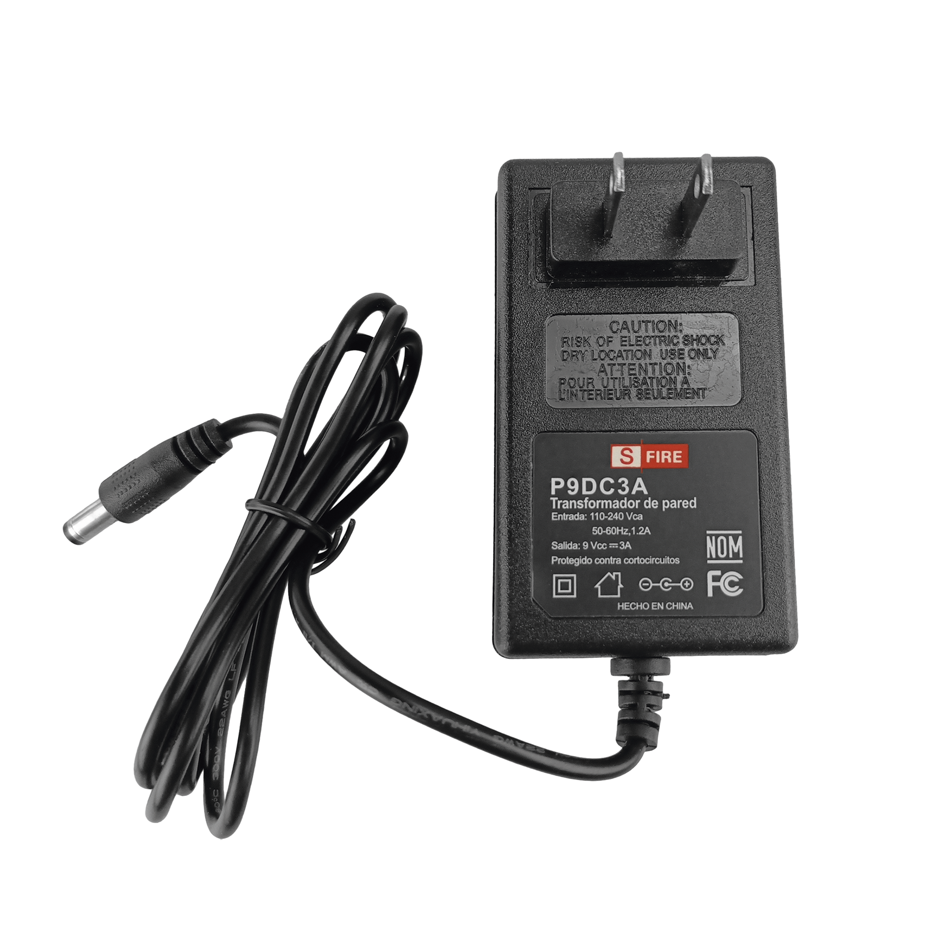 9 Vcc / 3 A / Adaptador de voltaje / Voltaje de Entrada de 100-240 Vca / Para Usos MÃºltiples / Video Vigilancia, Acceso, Asistencia, Alarmas, Etc.