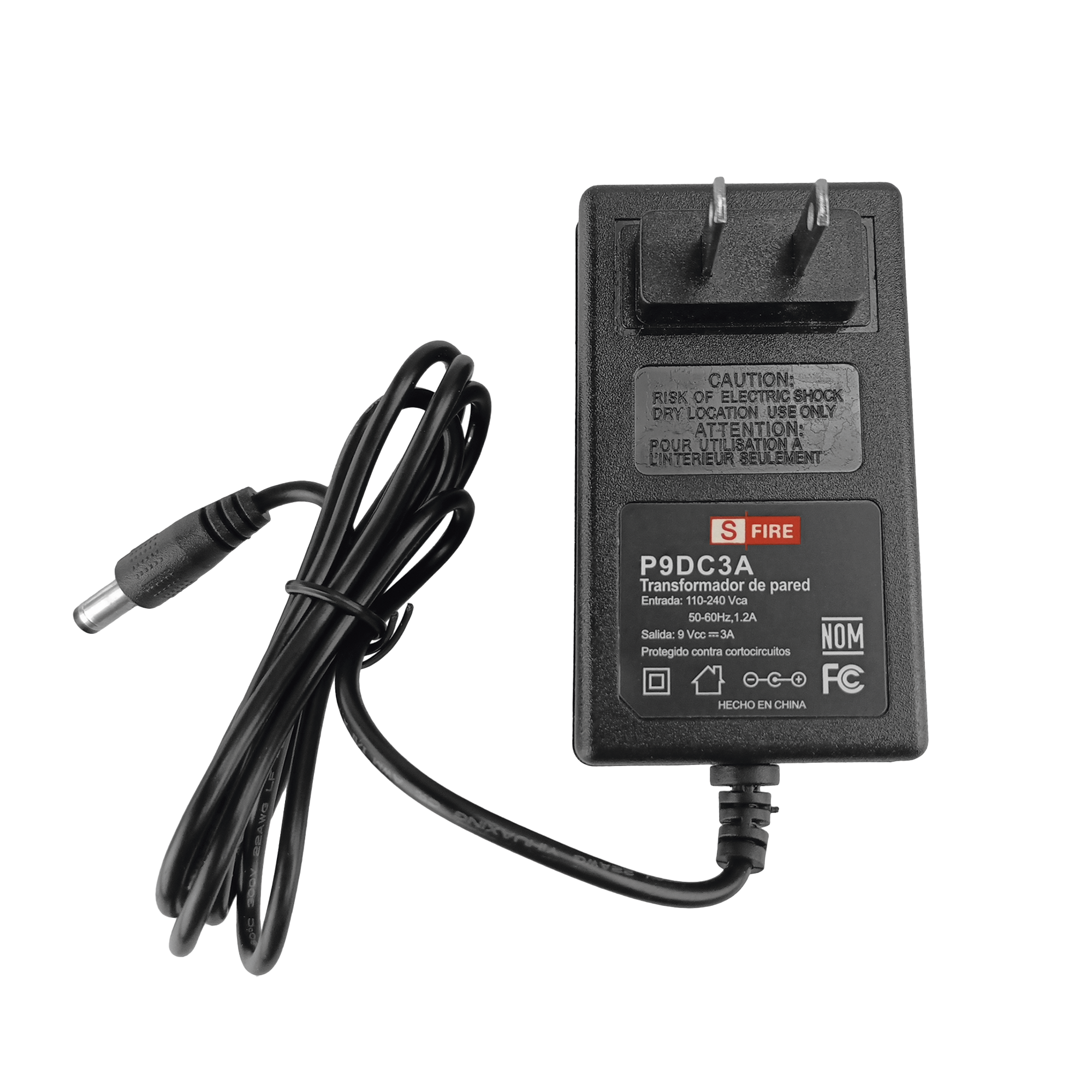 9 Vcc / 3 A / Adaptador de voltaje / Voltaje de Entrada de 100-240 Vca / Para Usos MÃºltiples / Video Vigilancia, Acceso, Asistencia, Alarmas, Etc.