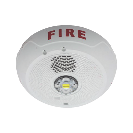 Sirena con LÃ¡mpara LED EstroboscÃ³pica, Montaje en Techo, Nivel de Candelas Seleccionable, Color blanco , Nuevo DiseÃ±o Moderno y Elegante y Menor Consumo de Corriente