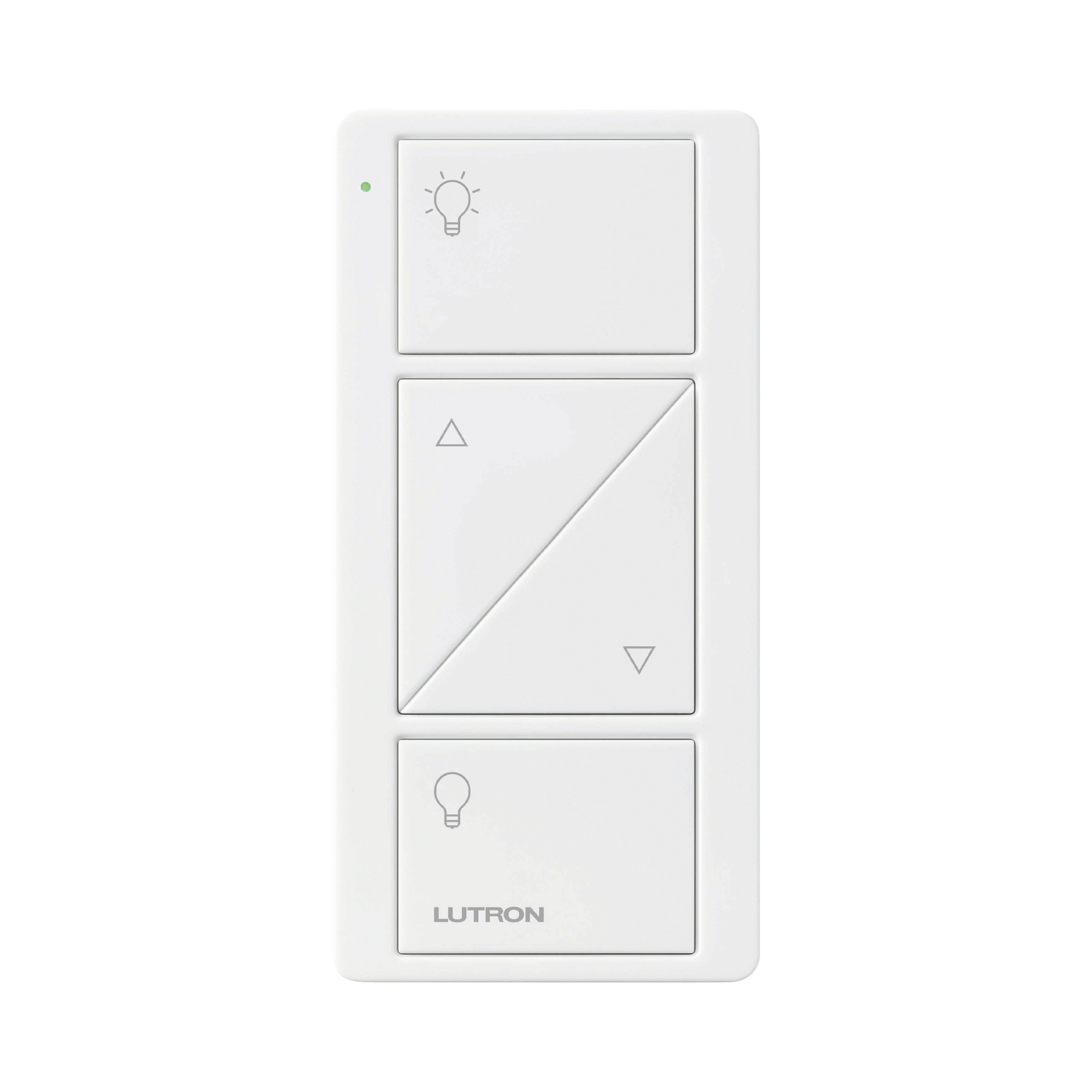 Control remoto PICO 3 botones encender/apagar, subir/bajar intensidad, color blanco, complemente con un atenuador Caseta, RA2, RadioRa2.