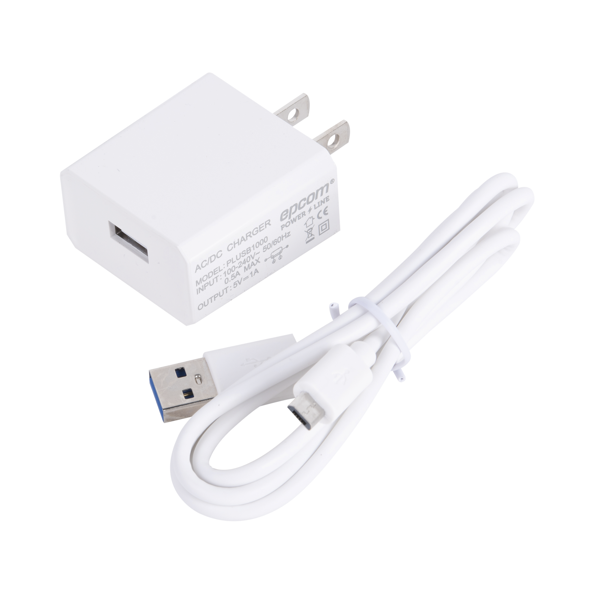 Cargador Micro-USB Profesional de 1 Puerto / 5 VCC / 1 Amper Para Smartphones y Tablets / Voltaje de Entrada de 100-240 VCA