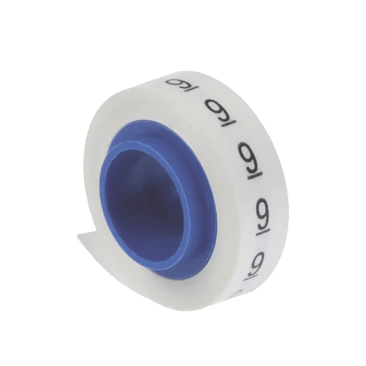 10 Rollos de Etiquetas Marcadoras, Pre-Impresos con los NÃºmeros 0-9, de 2.4 metros, Color Blanco