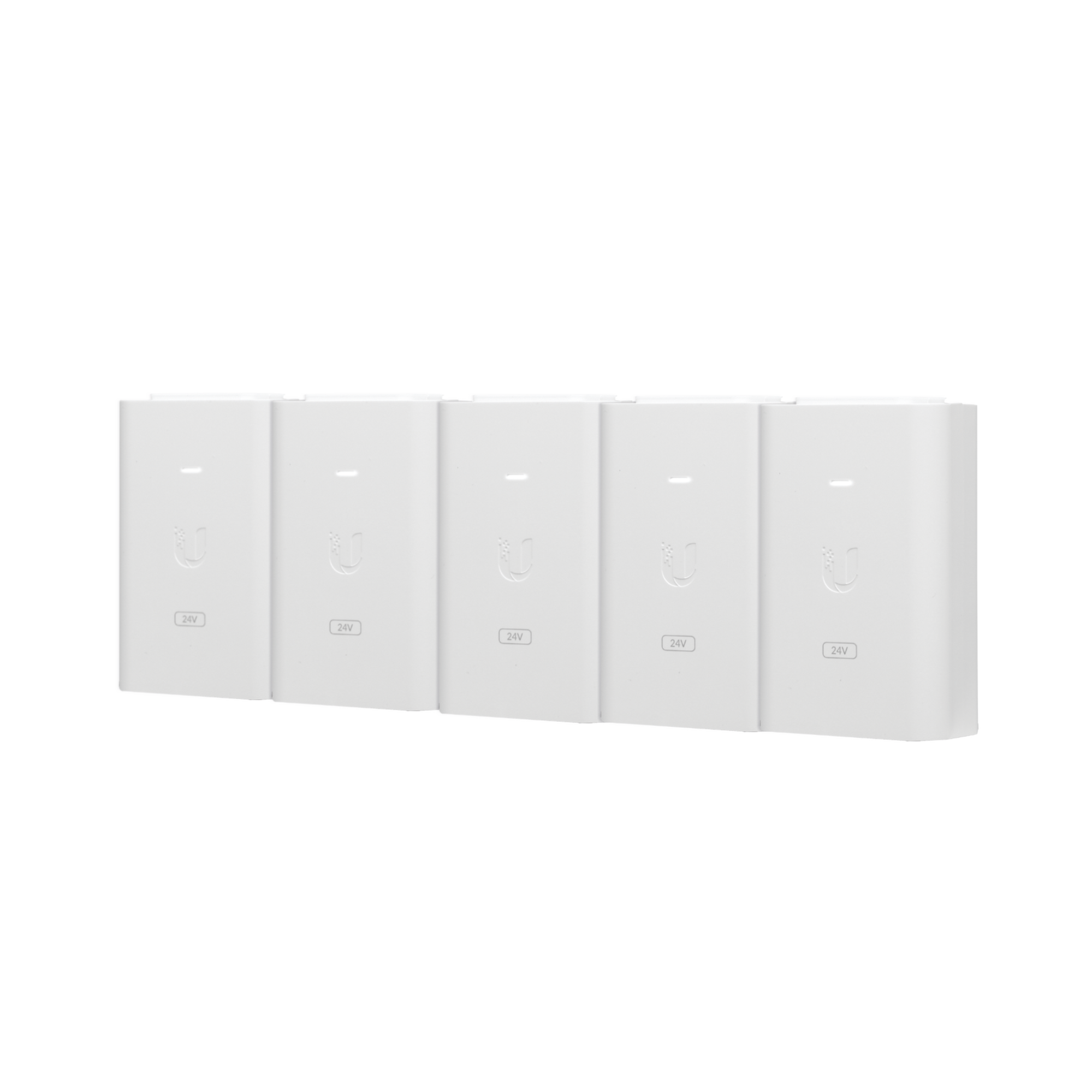 5 Unidades del Adaptador PoE Ubiquiti de 24 VDC, 1.0 A con puerto Gigabit, color blanco