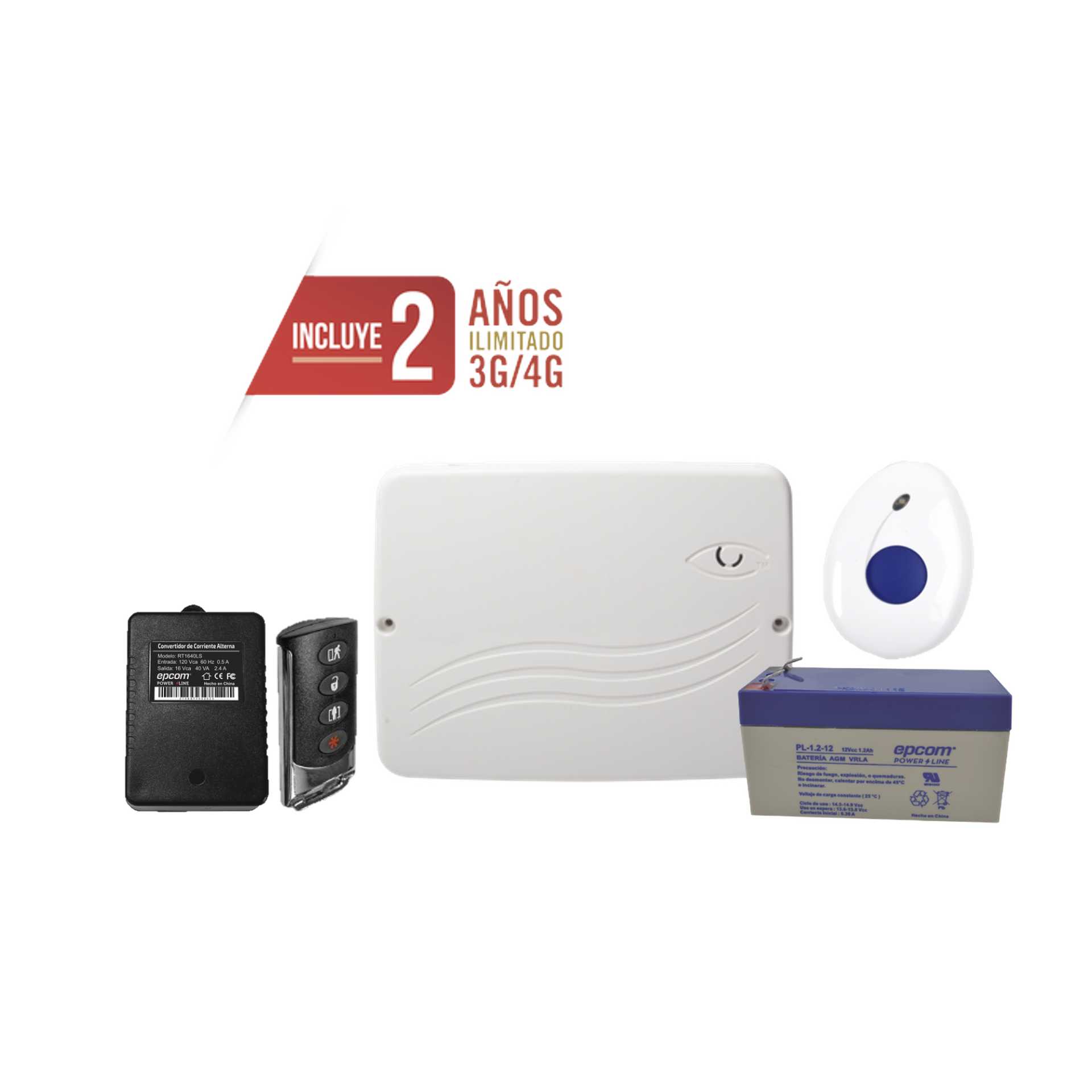 Kit de Panel de Alarma HÃ­brido 4G LTE con botÃ³n de PÃ¡nico y DetecciÃ³n de CaÃ­das InalÃ¡mbrico, Incluye SIM con 2 aÃ±os de Datos y APP Gratis