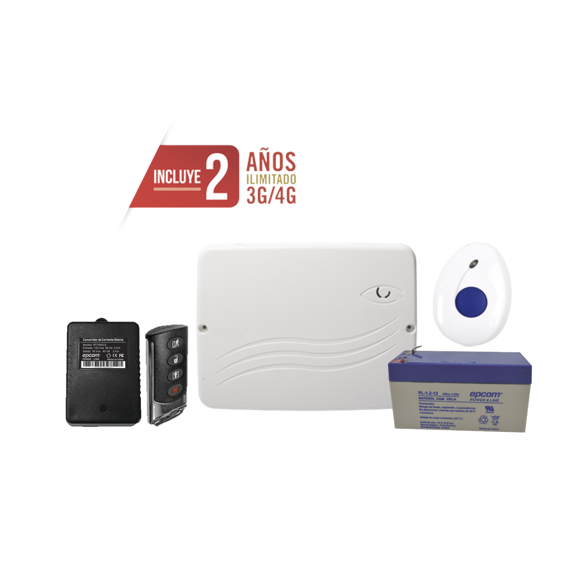 Kit de Panel de Alarma HÃ­brido 4G LTE con botÃ³n de PÃ¡nico y DetecciÃ³n de CaÃ­das InalÃ¡mbrico, Incluye SIM con 2 aÃ±os de Datos y APP Gratis