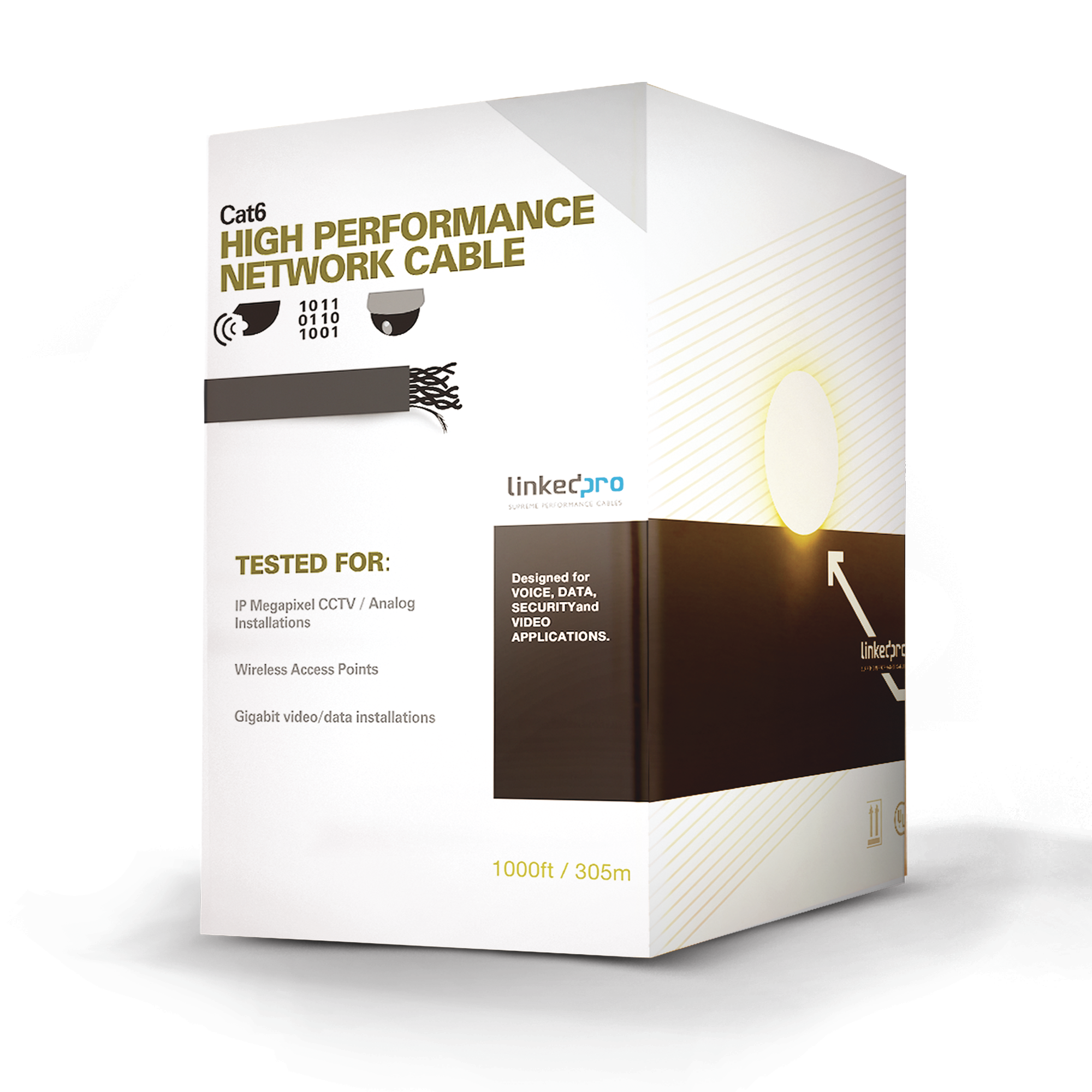 Bobina de Cable de 305 m (1000 ft) Cat6 aleaciÃ³n de Cobre y Aluminio ( CCA ), color Azul VersiÃ³n EconÃ³mica. Uso en interior.