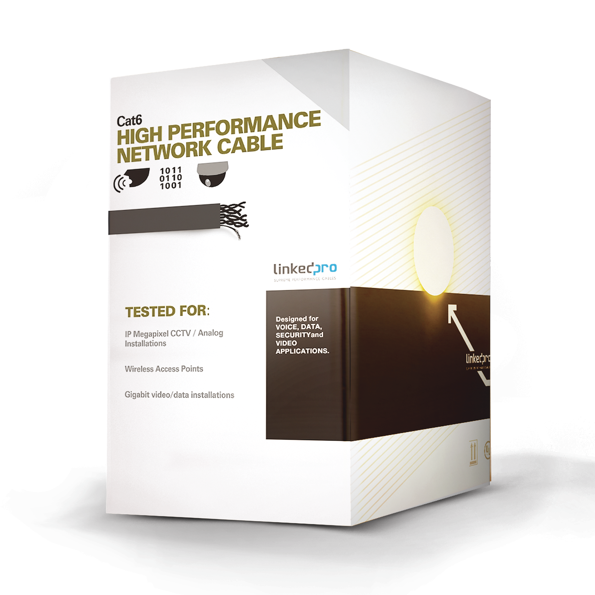 Bobina de Cable de 305 m (1000 ft) Cat6 aleacciÃ³n de Cobre y Aluminio (CCA), color Negro VersiÃ³n EconÃ³mica. Uso en interior.