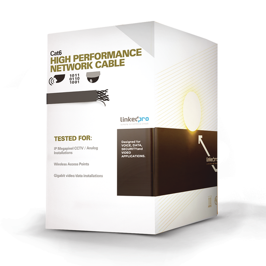 Bobina de Cable UTP de 305 m (1000 ft) Cat6 aleaciÃ³n de Cobre y Aluminio (CCA), color blanco, Uso exclusivo interior