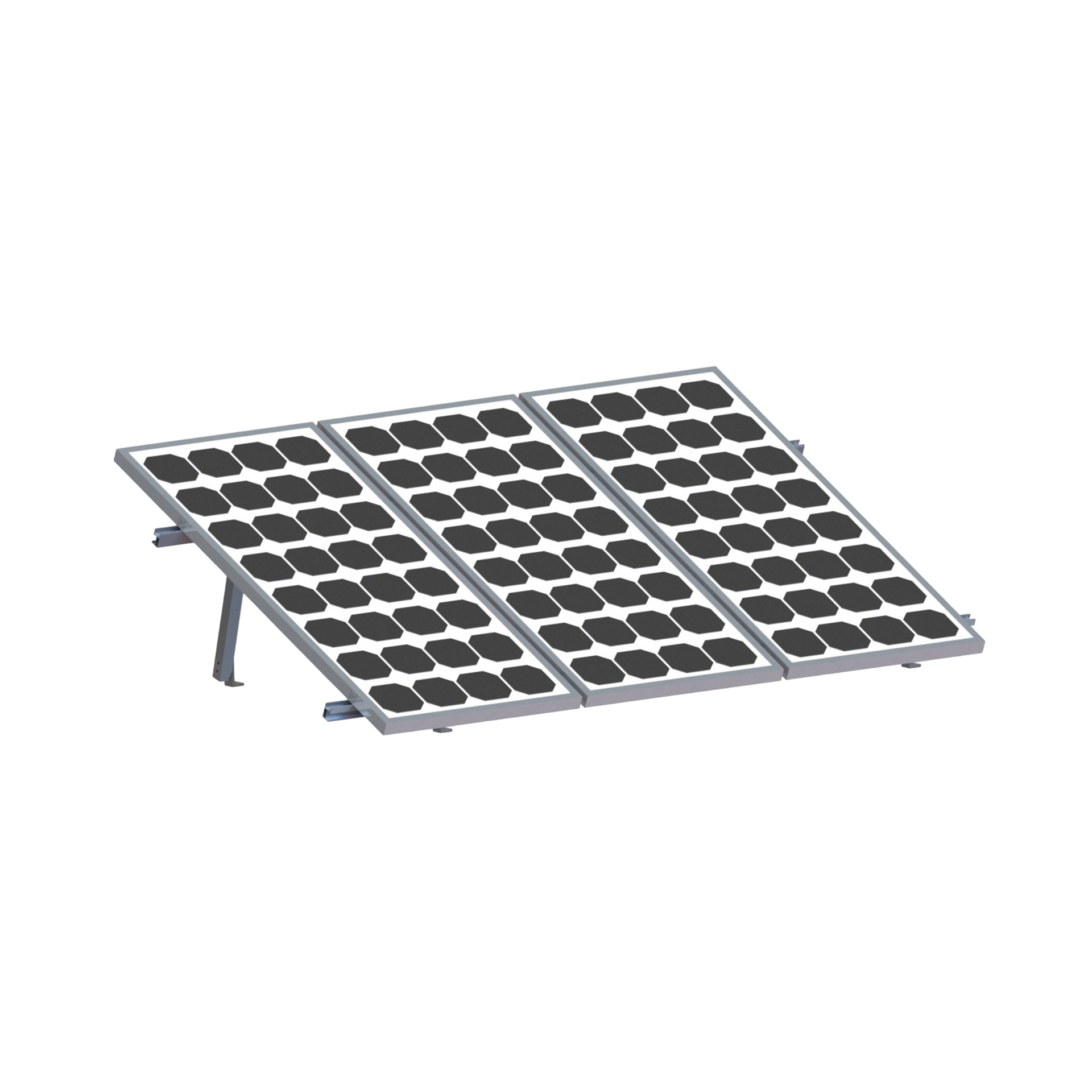 Montaje para Panel Solar, riel 2200mm para MÃ³dulos con espesor de 35mm o 40mm, Velocidad de Viento Max. 136km/h