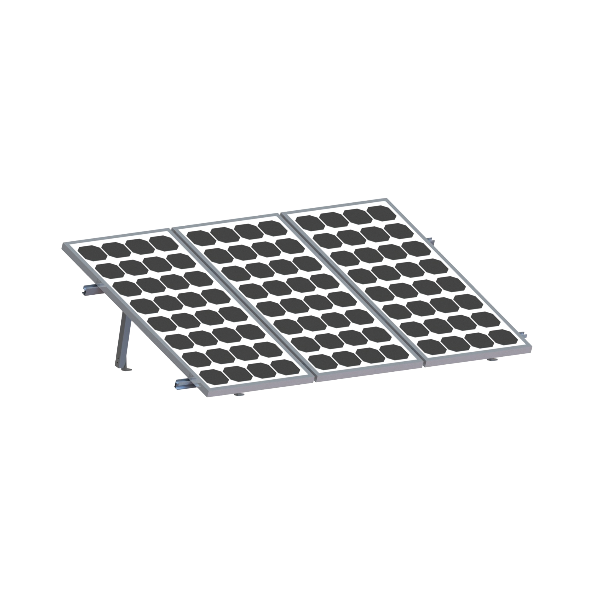 Montaje para Panel Solar, riel 2200mm para MÃ³dulos con espesor de 35mm o 40mm, Velocidad de Viento Max. 136km/h