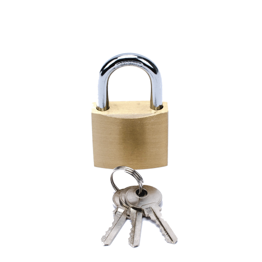 Candado de LatÃ³n Cuerpo 30 x 30 mm Con 3 Llaves. Diam. de Perno: 5.2 mm