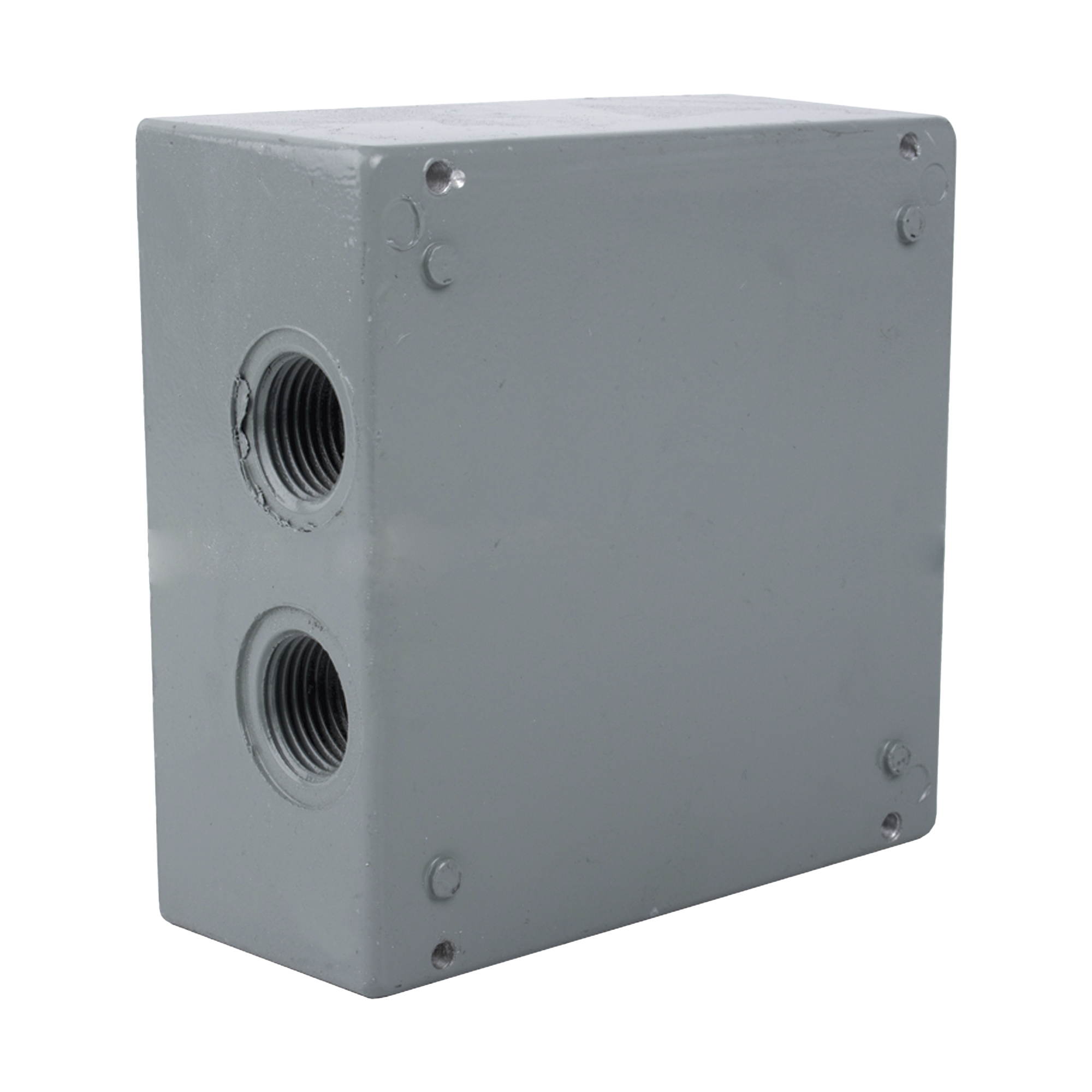 Caja Condulet Cuadrada de 3/4" (19.05 mm) con 4 bocas a prueba de intemperie.