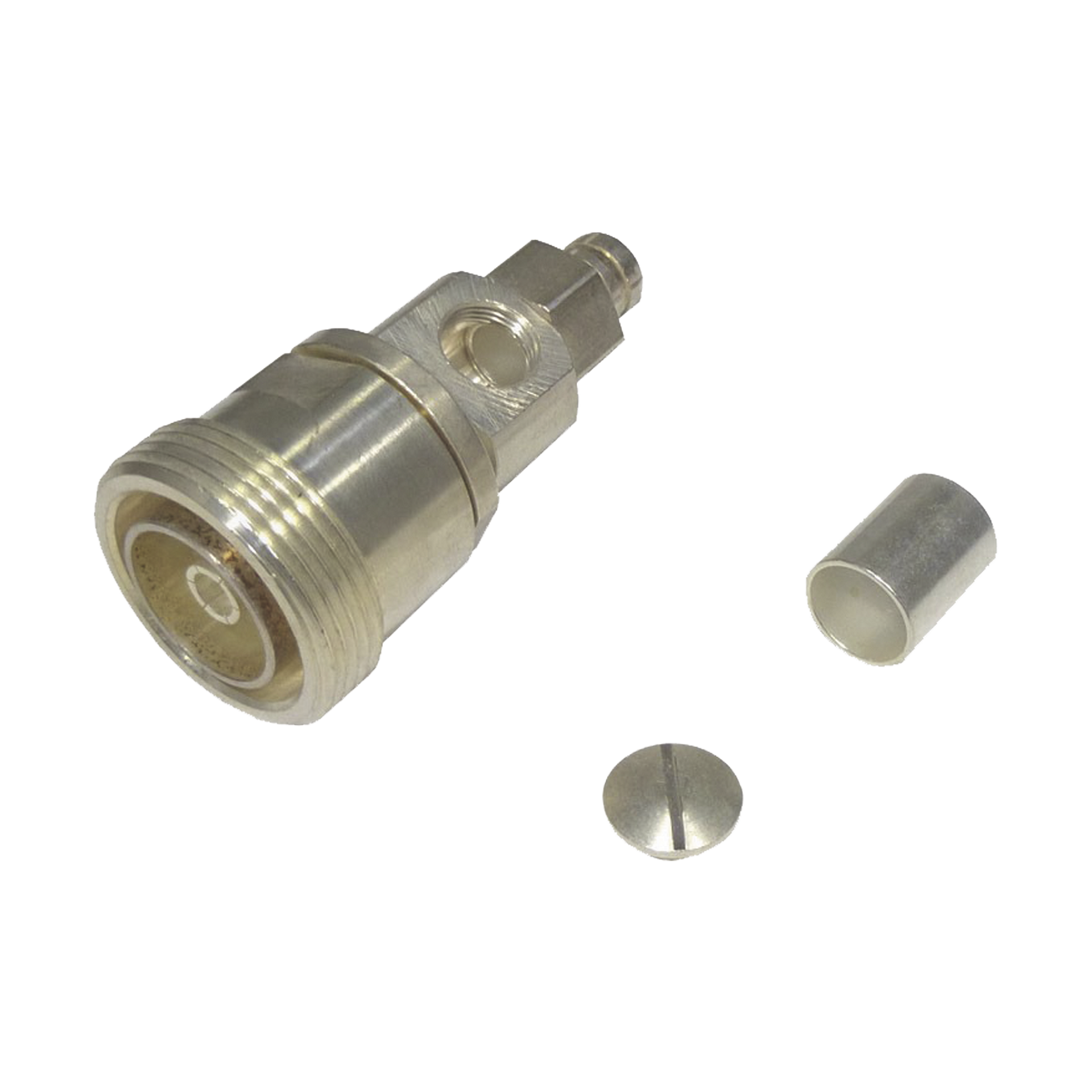 Conector DIN 7-16 Hembra de Anillo Plegable, COMBO (En Linea Ã³ en A/R), para cables LMR-400, 9913, CNT-400, RG-8/U.