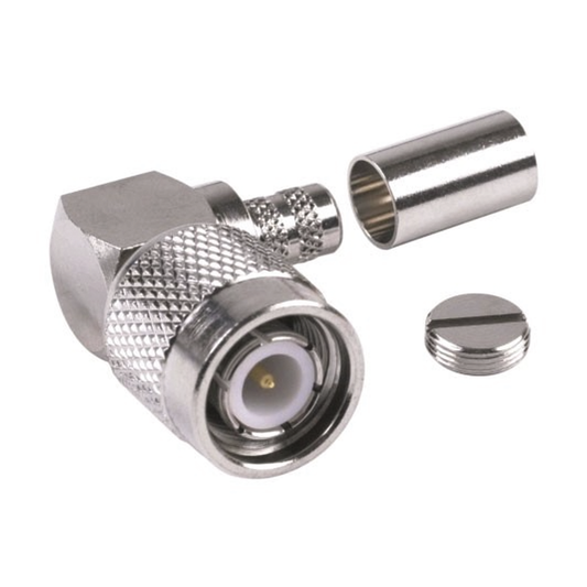 Conector TNC Macho en Ãngulo Recto para Cable RG-8/X, LMR-240, NÃ­quel/ Oro/ TeflÃ³n.â??