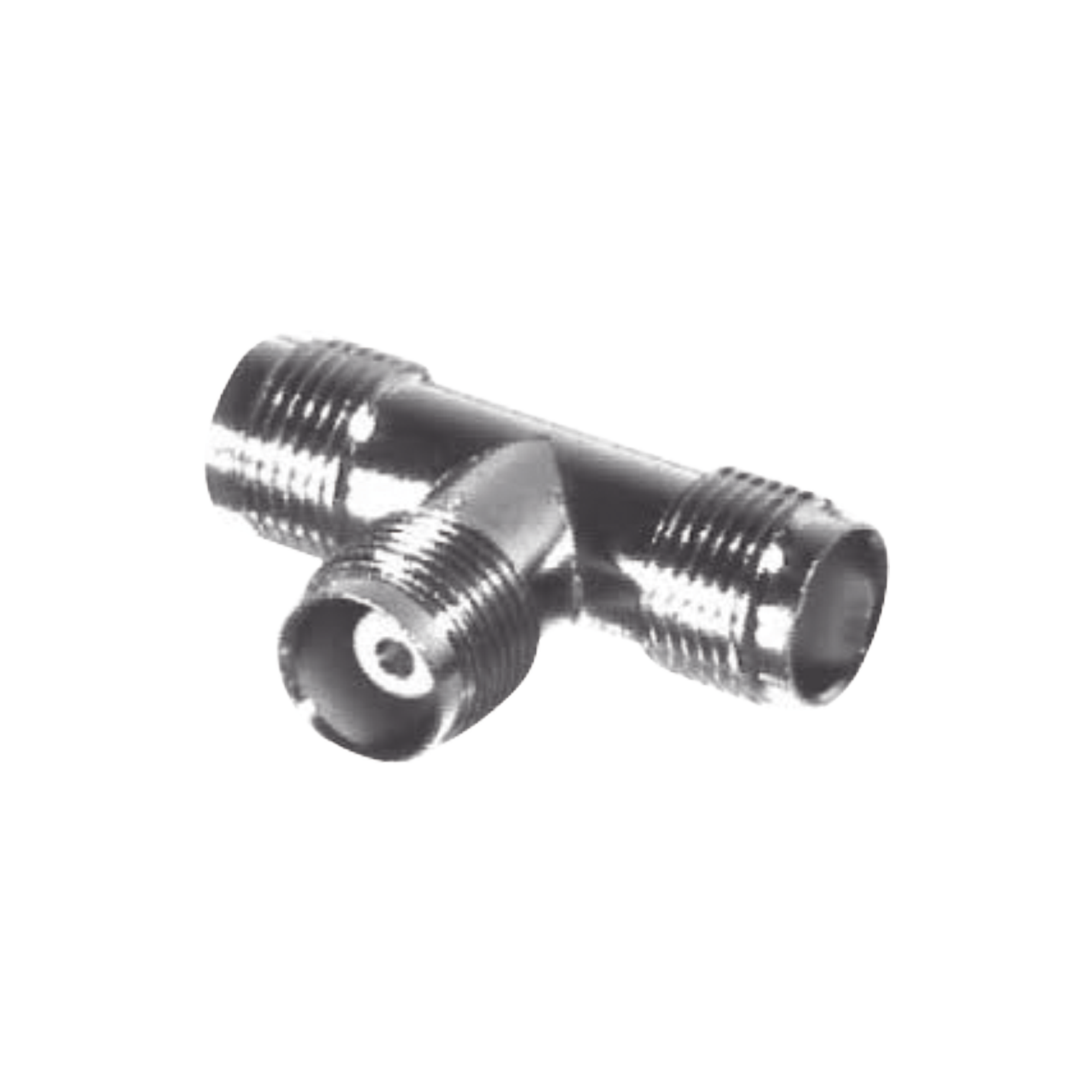 Adaptador en T, de Conector TNC Hembra a Doble TNC Hembra, NÃ­quel/ Oro/ TeflÃ³n.