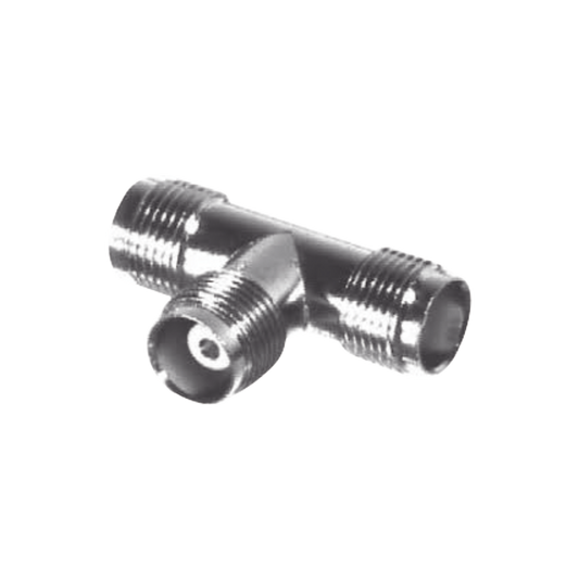 Adaptador en T, de Conector TNC Hembra a Doble TNC Hembra, NÃ­quel/ Oro/ TeflÃ³n.