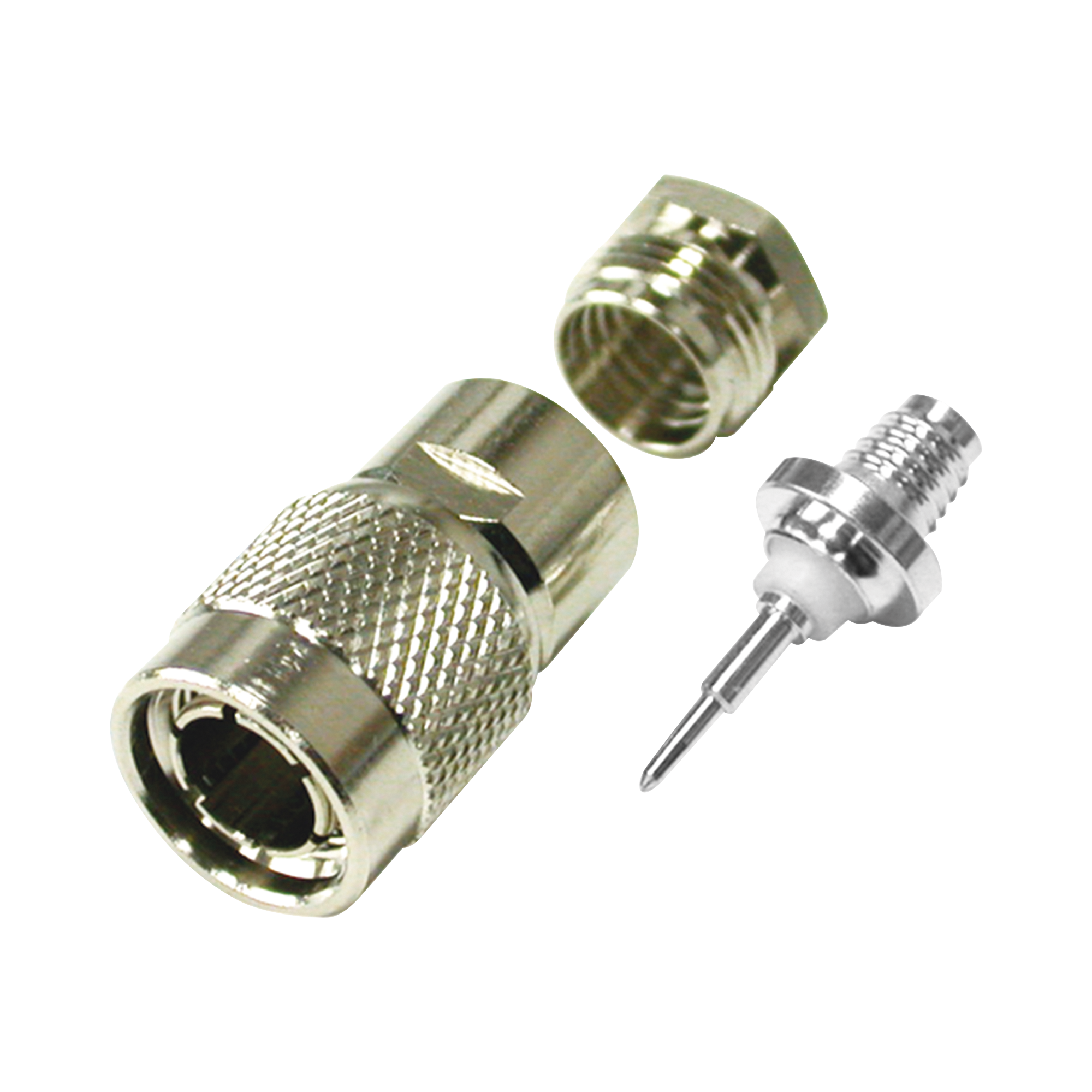 Conector TNC Macho de Rosca para Cable RG-59/U, Grupo D, NÃ­quel/ Plata/ TeflÃ³n.