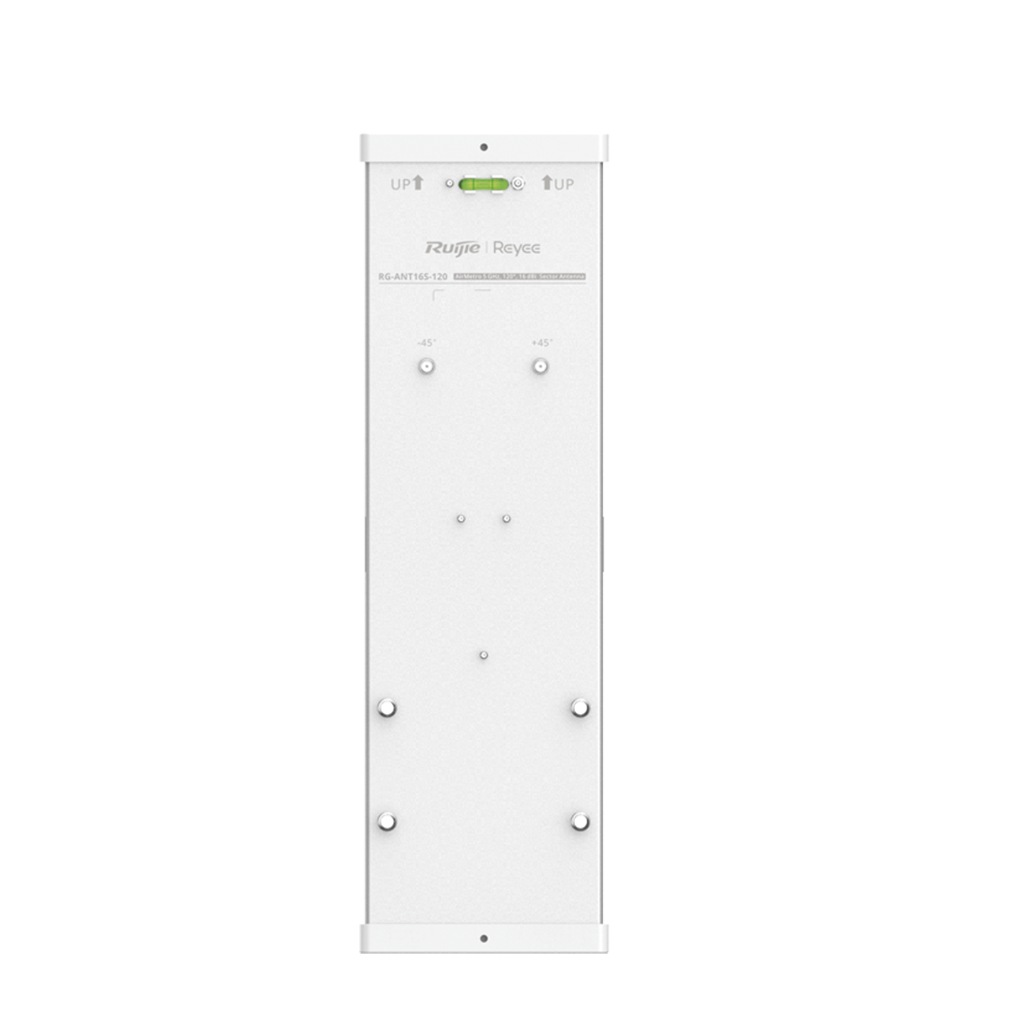 Antena Sectorial de 120Â° AirMetro con 16 dBi en Banda 5Ghz (5150-5850 Mhz) Slant 45Â° Compatibilidad Multi-Marca para enlaces Multipunto, Conectores SMA Hembra Inverso.