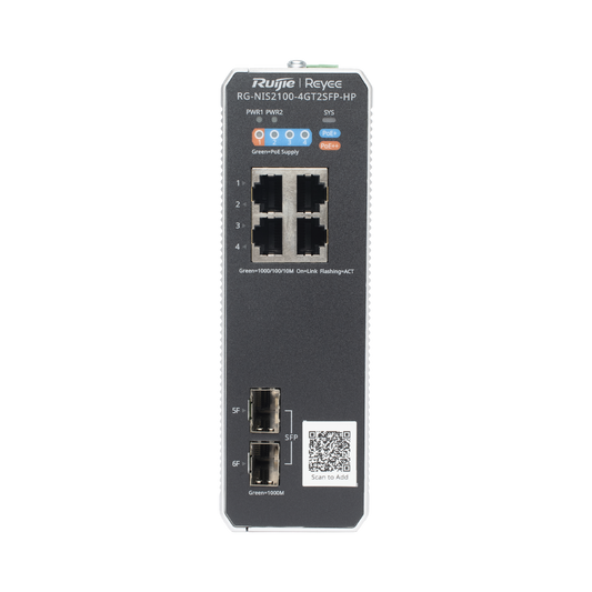 Switch Industrial PoE hasta , Ideal para temperaturas Extremas y protecciÃ³n contra descargas, 1 x PoE++ Port, 3 x PoE+ Ports, and 2 x SFP Uplink Ports