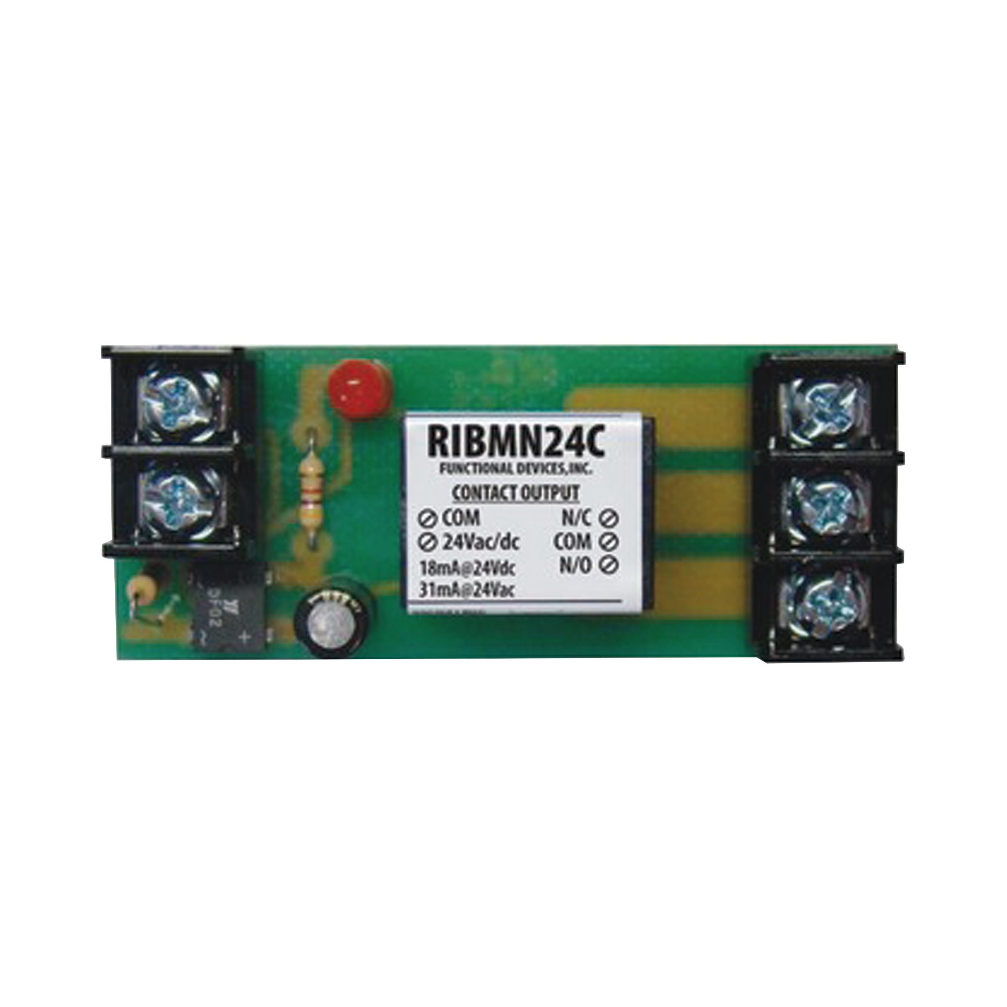 Relevador SPDT para montaje en track de 2.75 pulgadas , 24 VAC/DC de 15 A