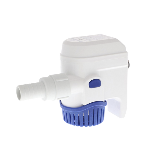 Bomba sumergible de achique automatizada de 1100 galones por hora, para conexiÃ³n de 24 Volts de corriente directa.