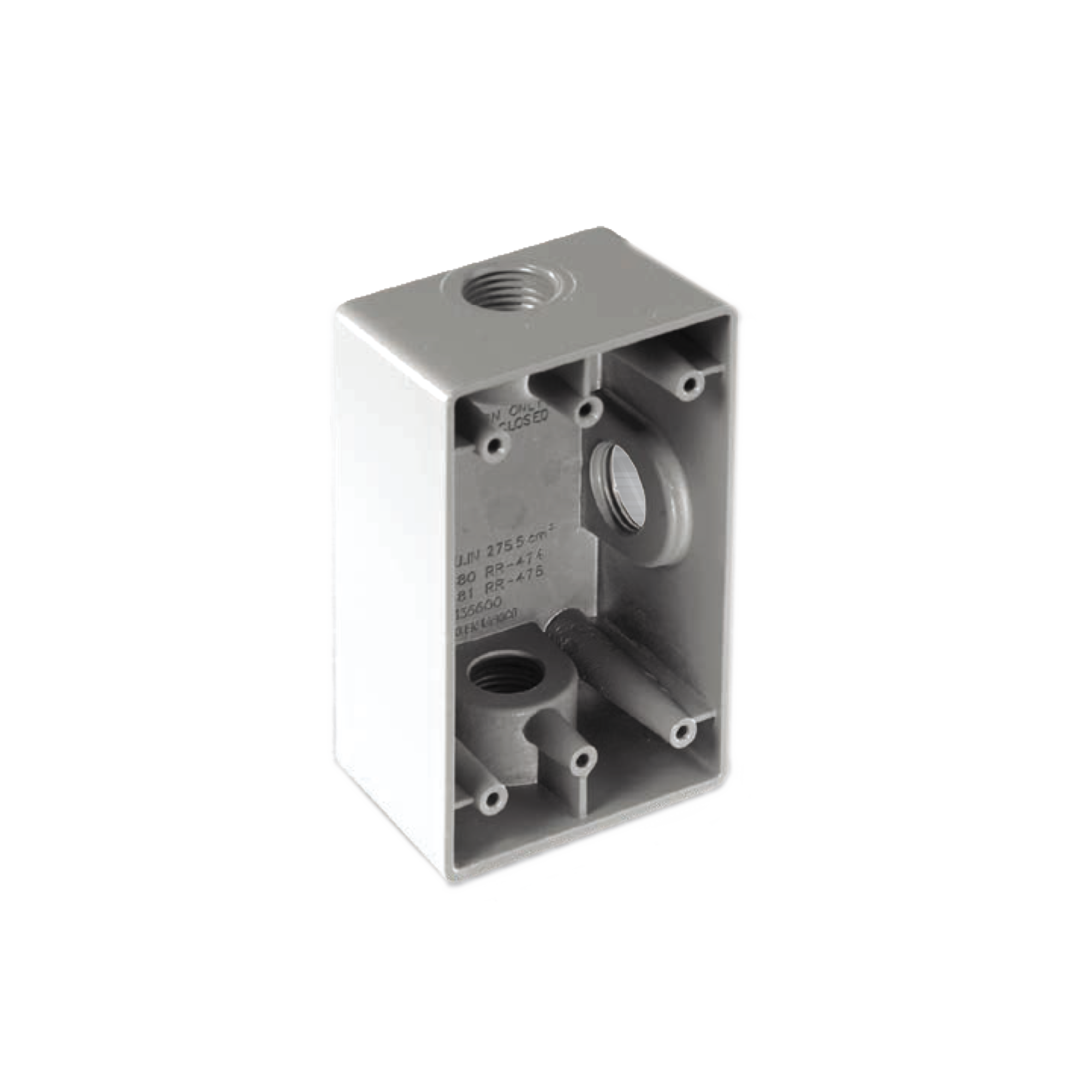 Caja Rectangular de 3/4"/ 3 Bocas/ Con Recubrimiento  exterior de PVC e interior Purpura.