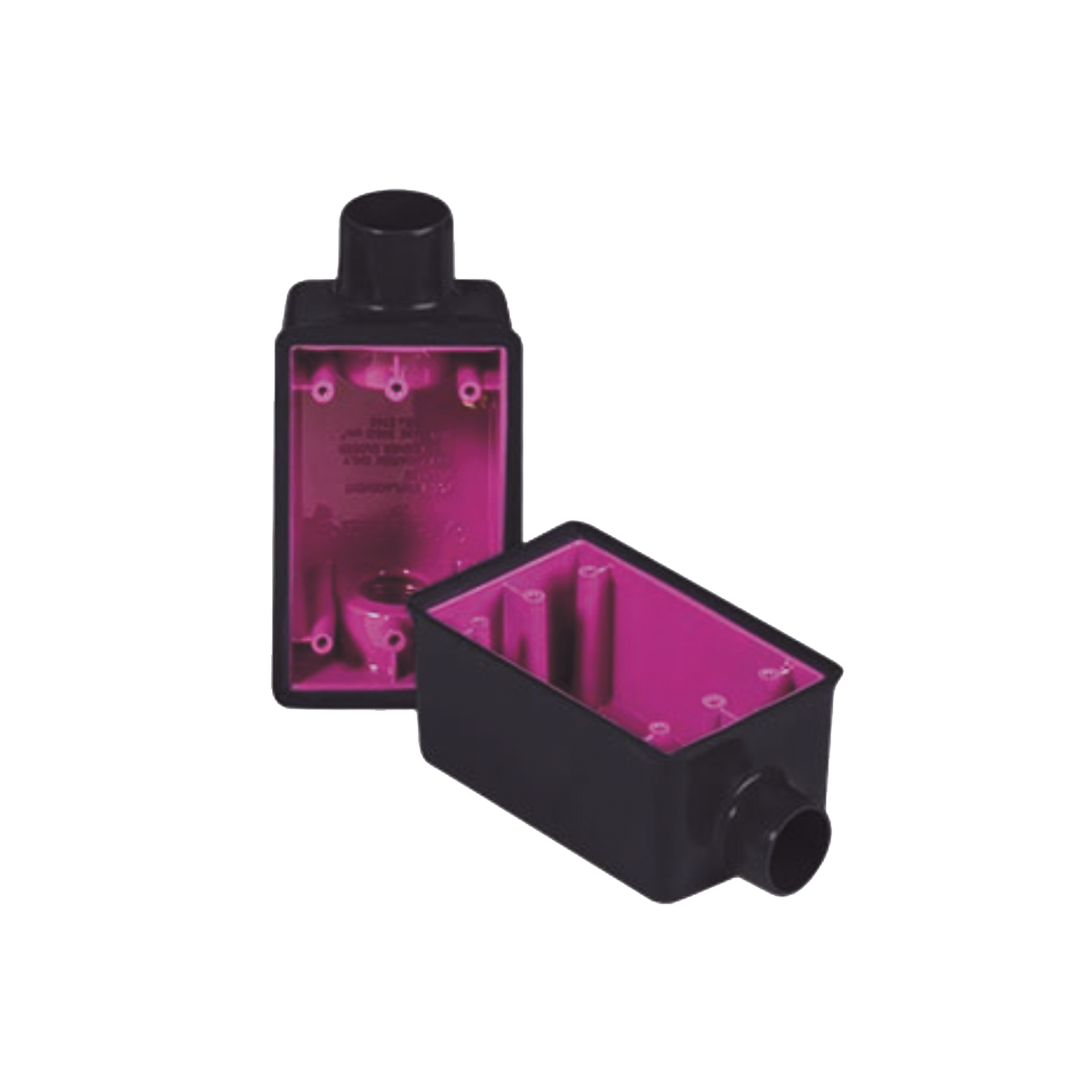 Caja Rectangular de 3/4" / 1 Entrada / Con Recubrimiento exterior de  PVC e interior Purpura.