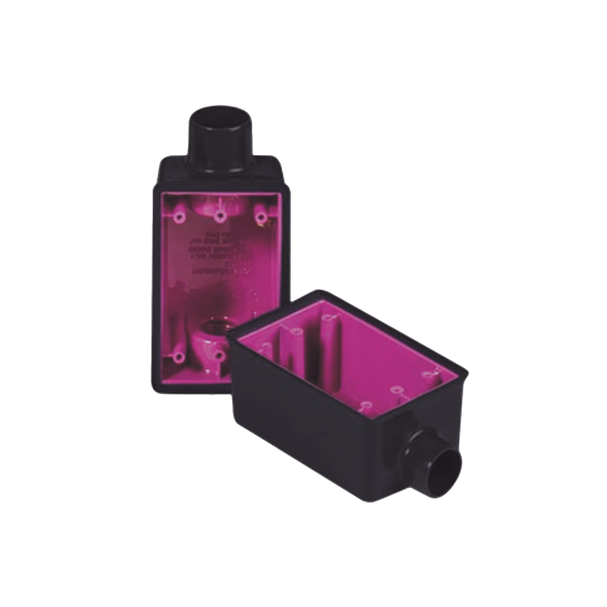 Caja Rectangular de 3/4" / 1 Entrada / Con Recubrimiento exterior de  PVC e interior Purpura.