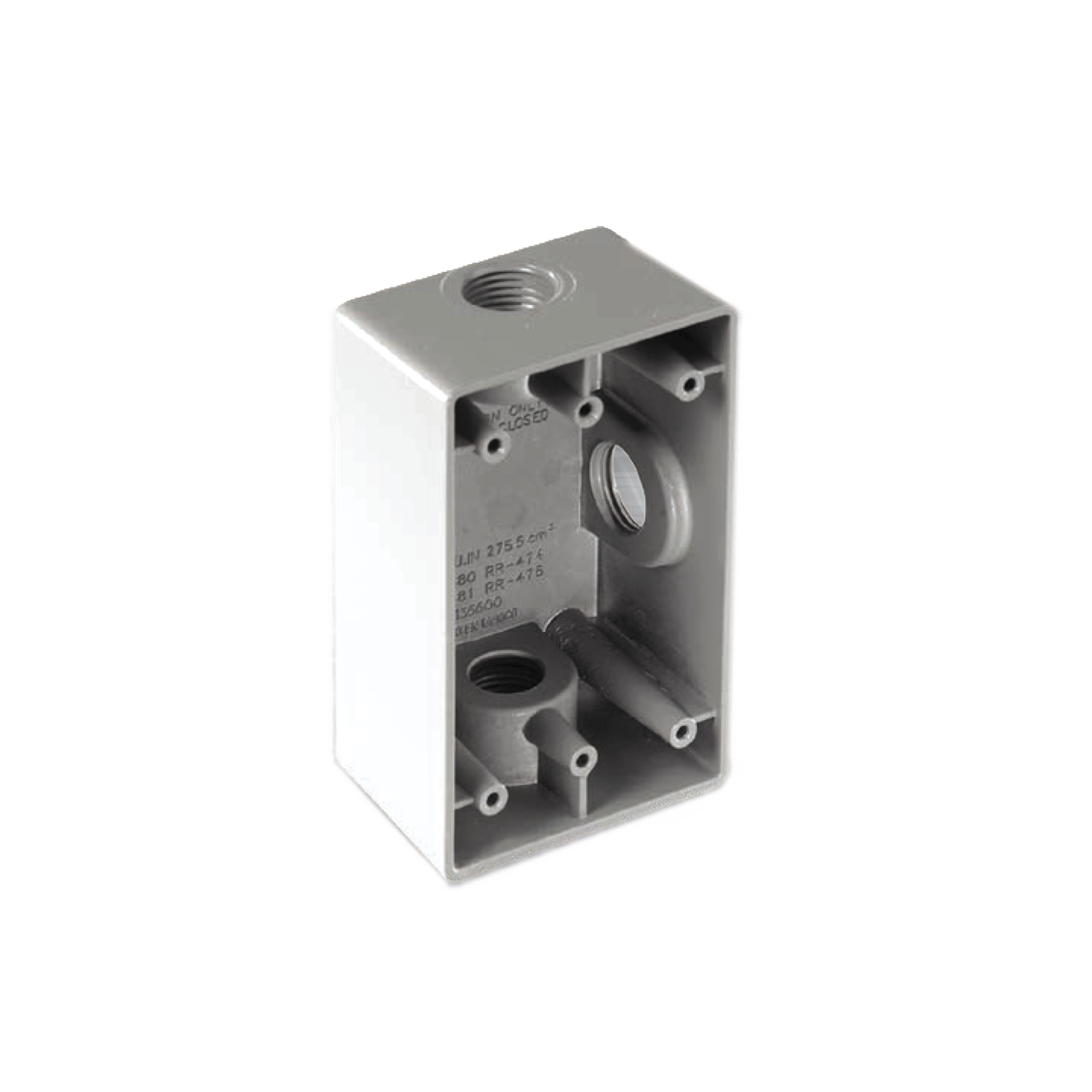 Caja Rectangular de 1"/ 3 Bocas/ Con Recubrimiento  exterior de PVC e interior Purpura.