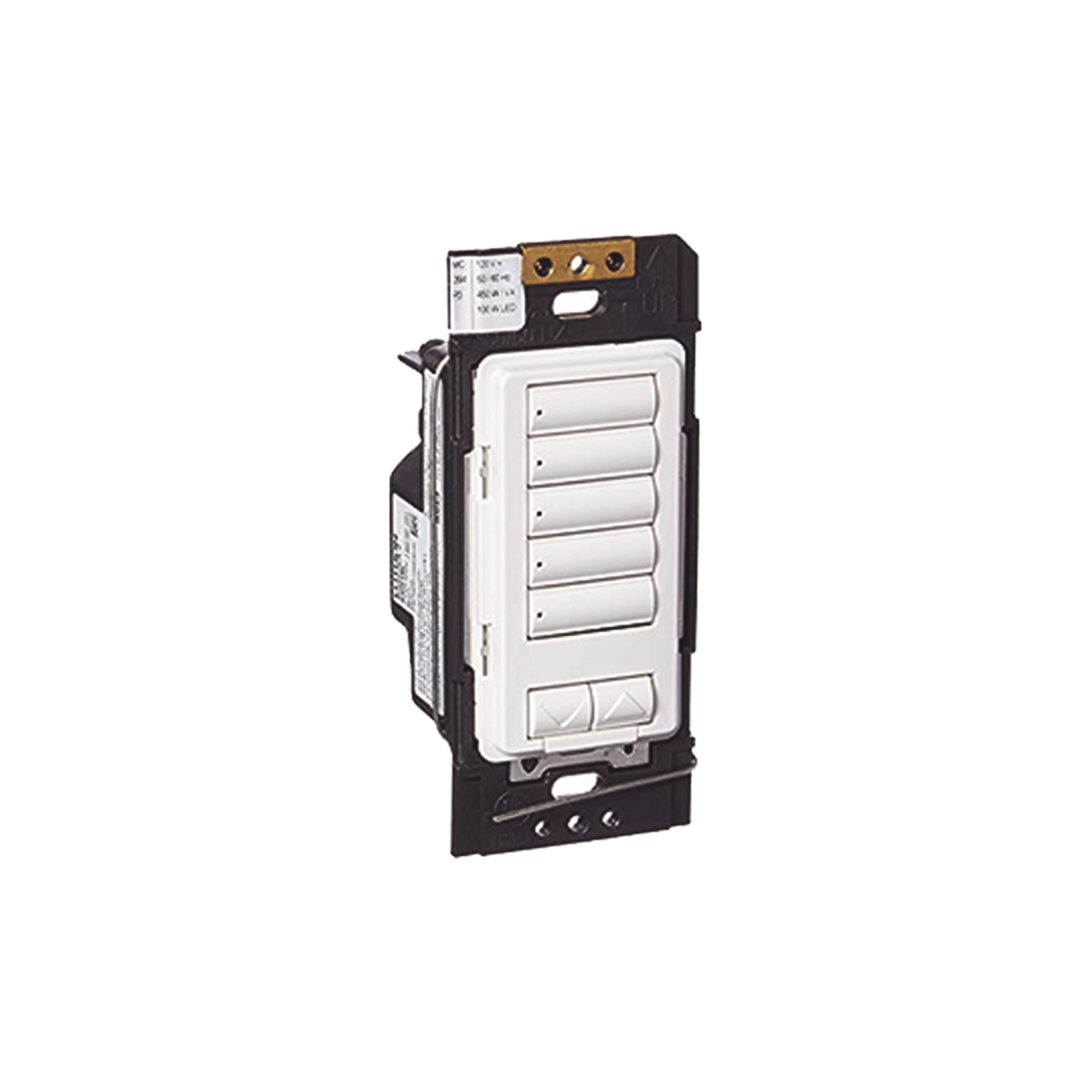 (RadioRA2) Botonera 5 botones hibrida, requiere cable neutro para el control del circuito.