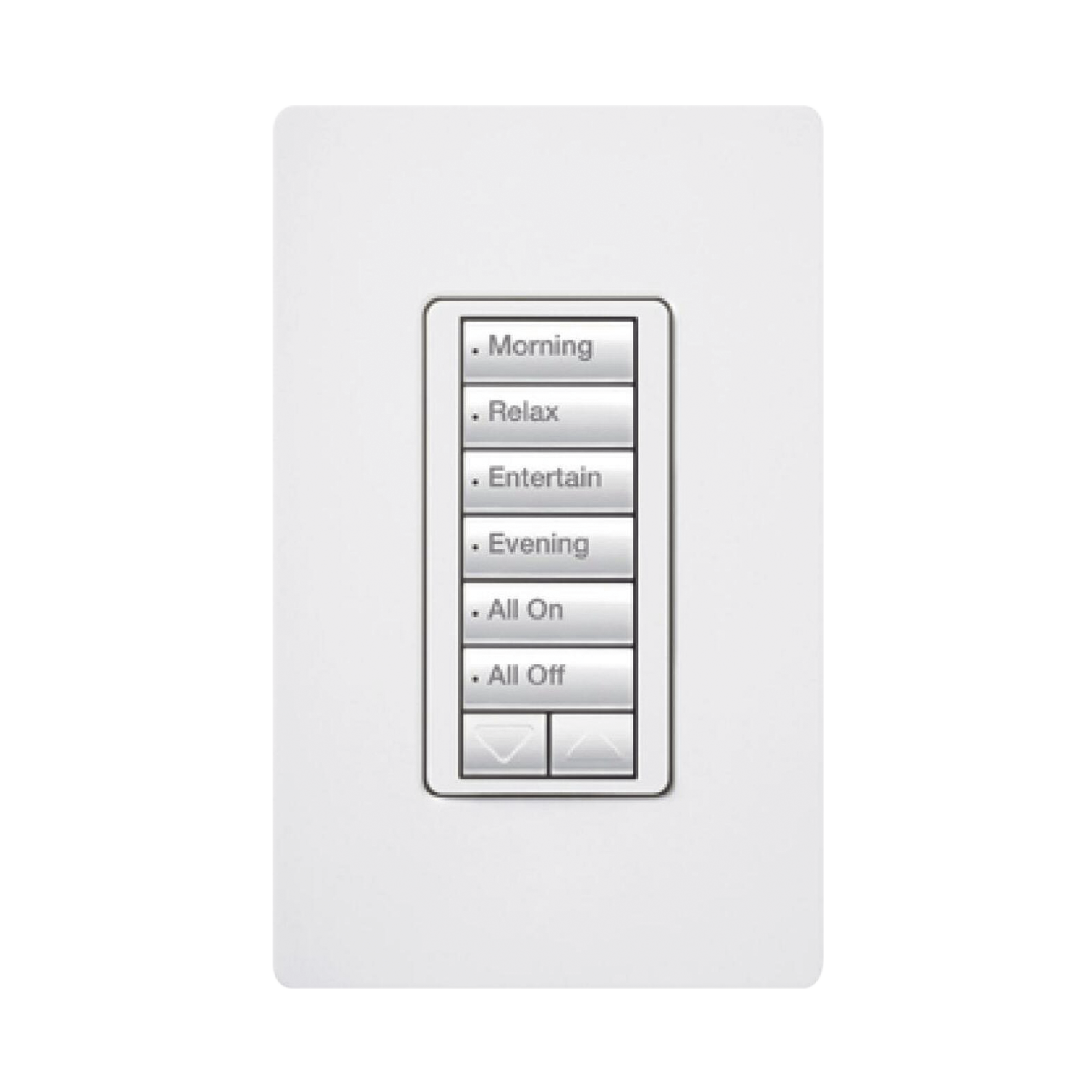 (RadioRA2) Teclado Seetouch Hibrido 6 botones, 2 botones subir/bajar, programe escenas diferentes en cada botÃ³n,puede instalarse en un interruptor de luz.