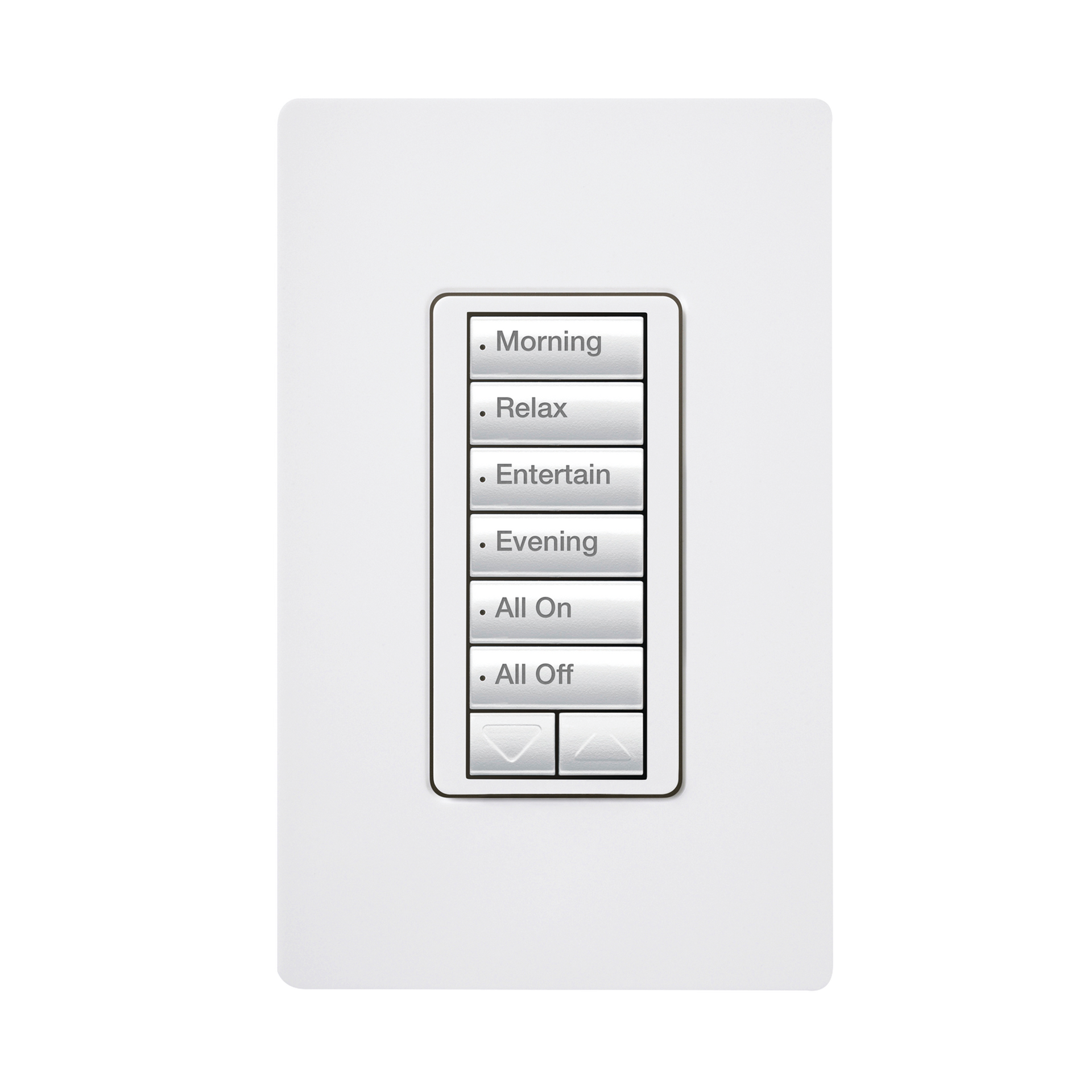 (RadioRA2) Teclado seetouch 6 botones, 2 botones subir/bajar, programe escenas diferentes en cada botÃ³n.
